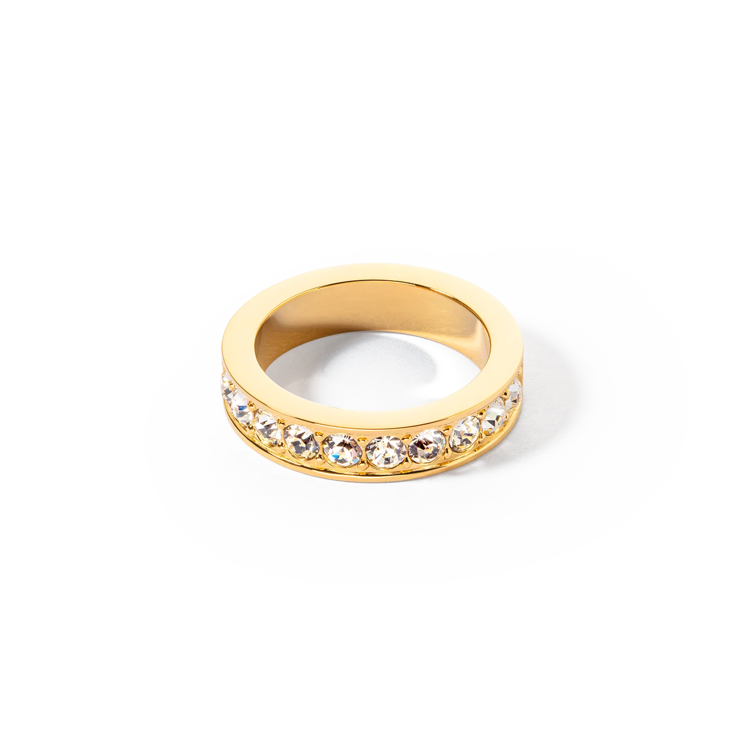 Bague acier & cristaux or cristal