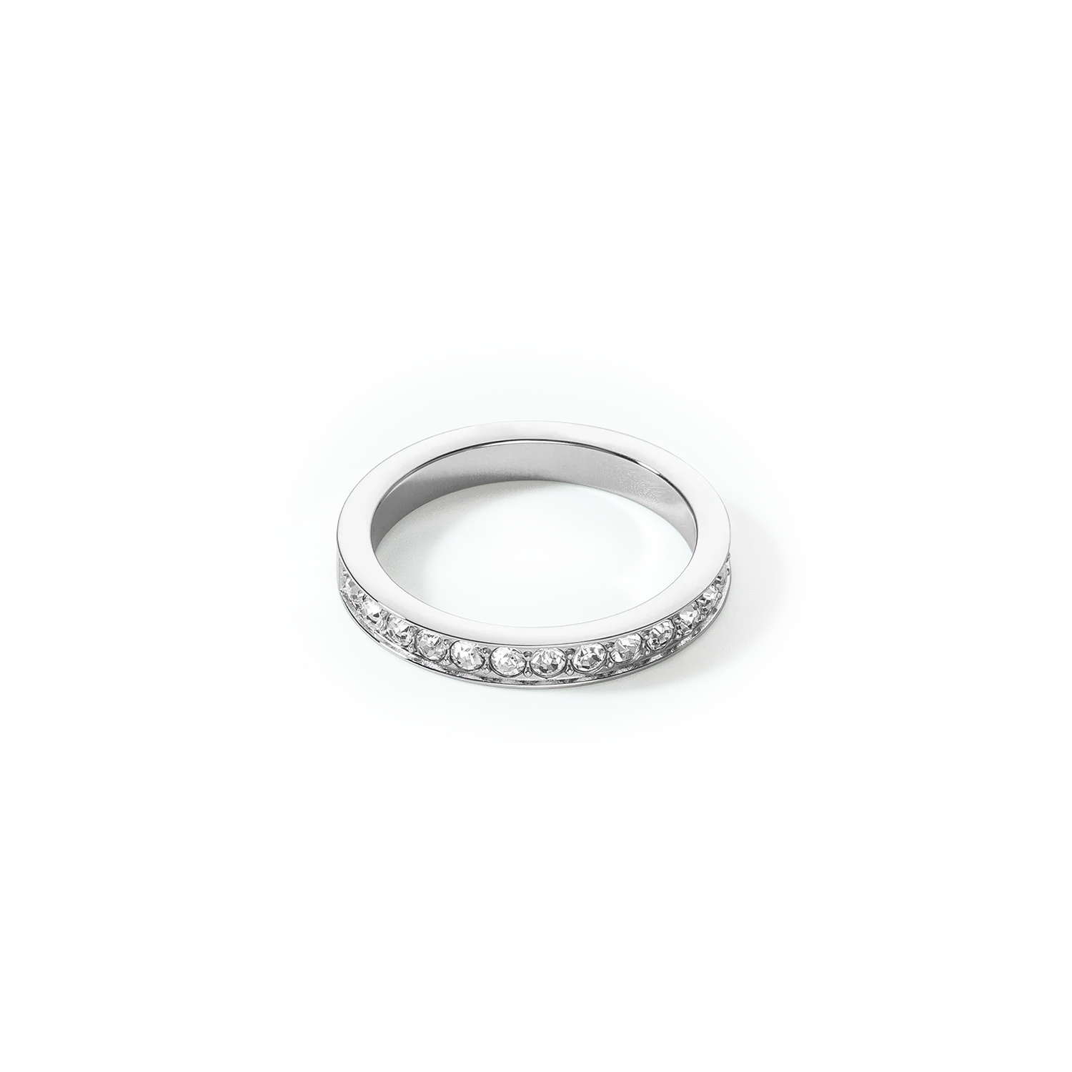 Bague Acier inoxydable et cristaux argent cristal