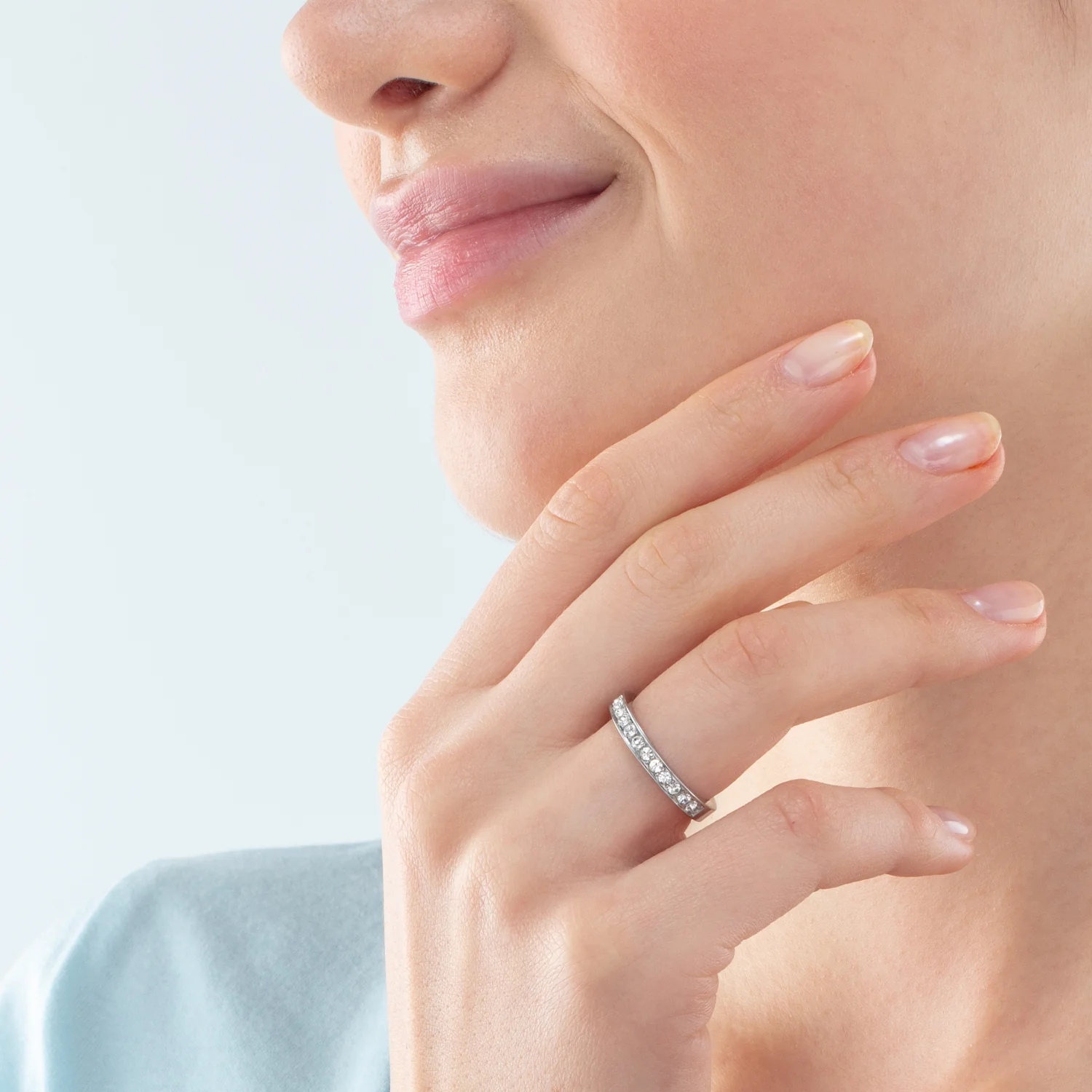 Bague Acier inoxydable et cristaux argent cristal - Image 4