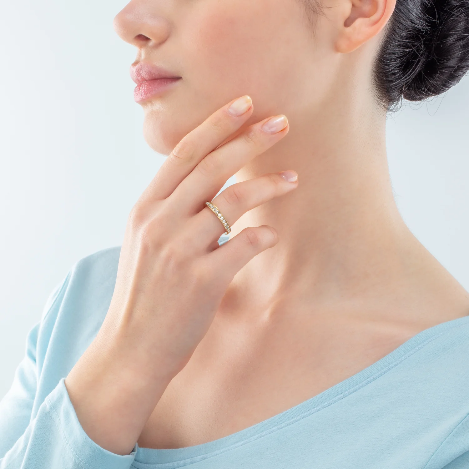 Bague Acier inoxydable et cristaux or cristal - Image 4
