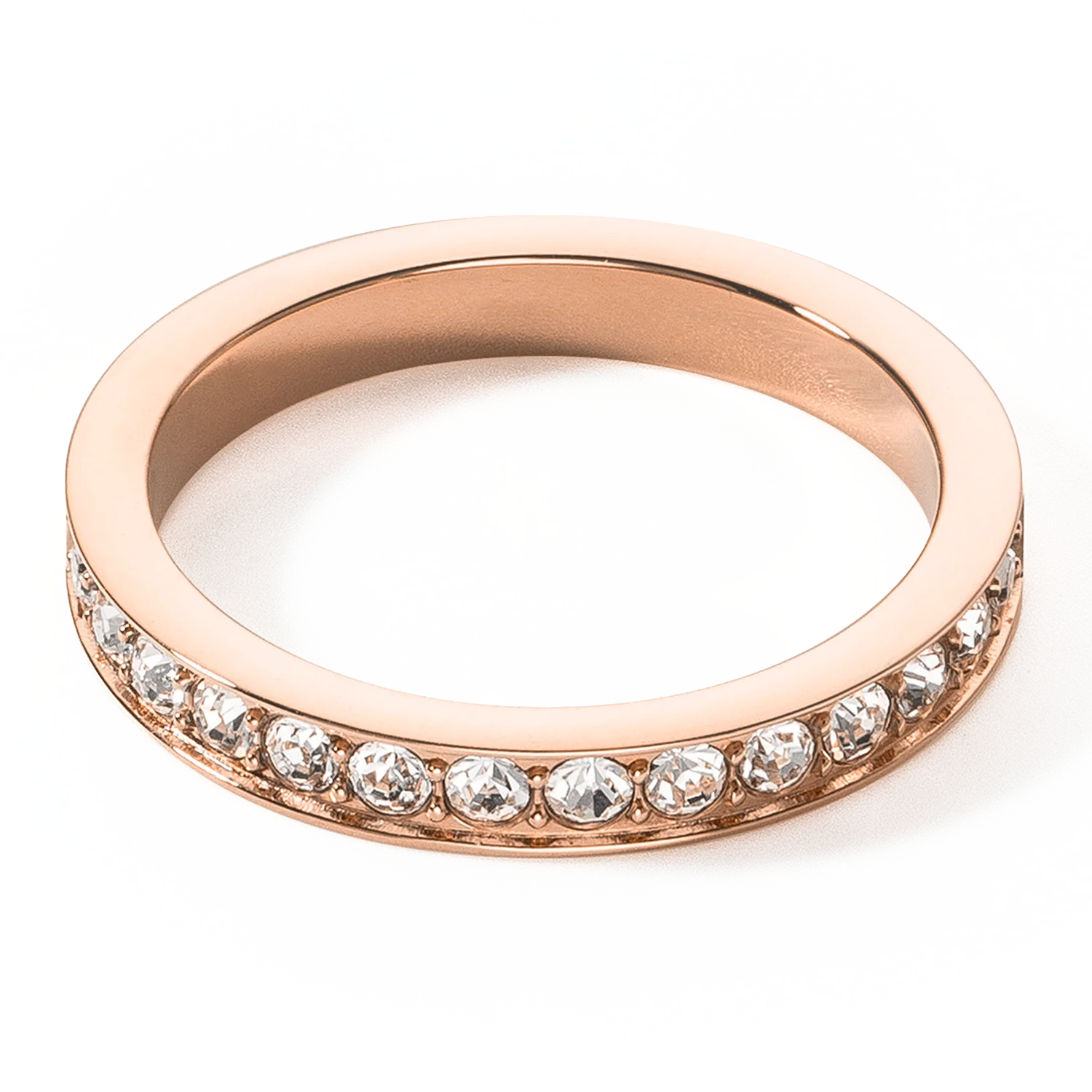 Bague Acier inoxydable et cristaux or rose cristal - Image 2