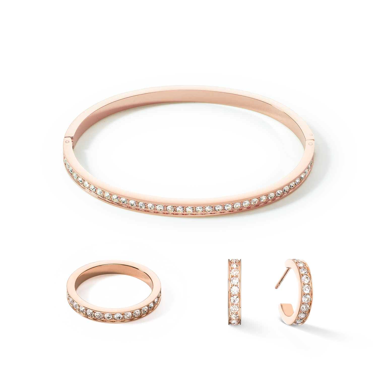 Bague Acier inoxydable et cristaux or rose cristal - Image 3
