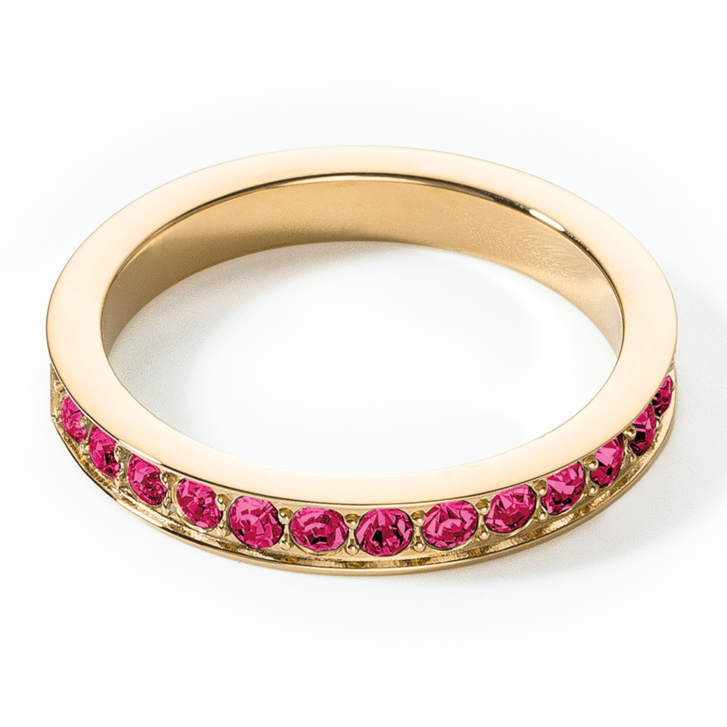 Bague Acier inoxydable et cristaux or rose vif - Image 2