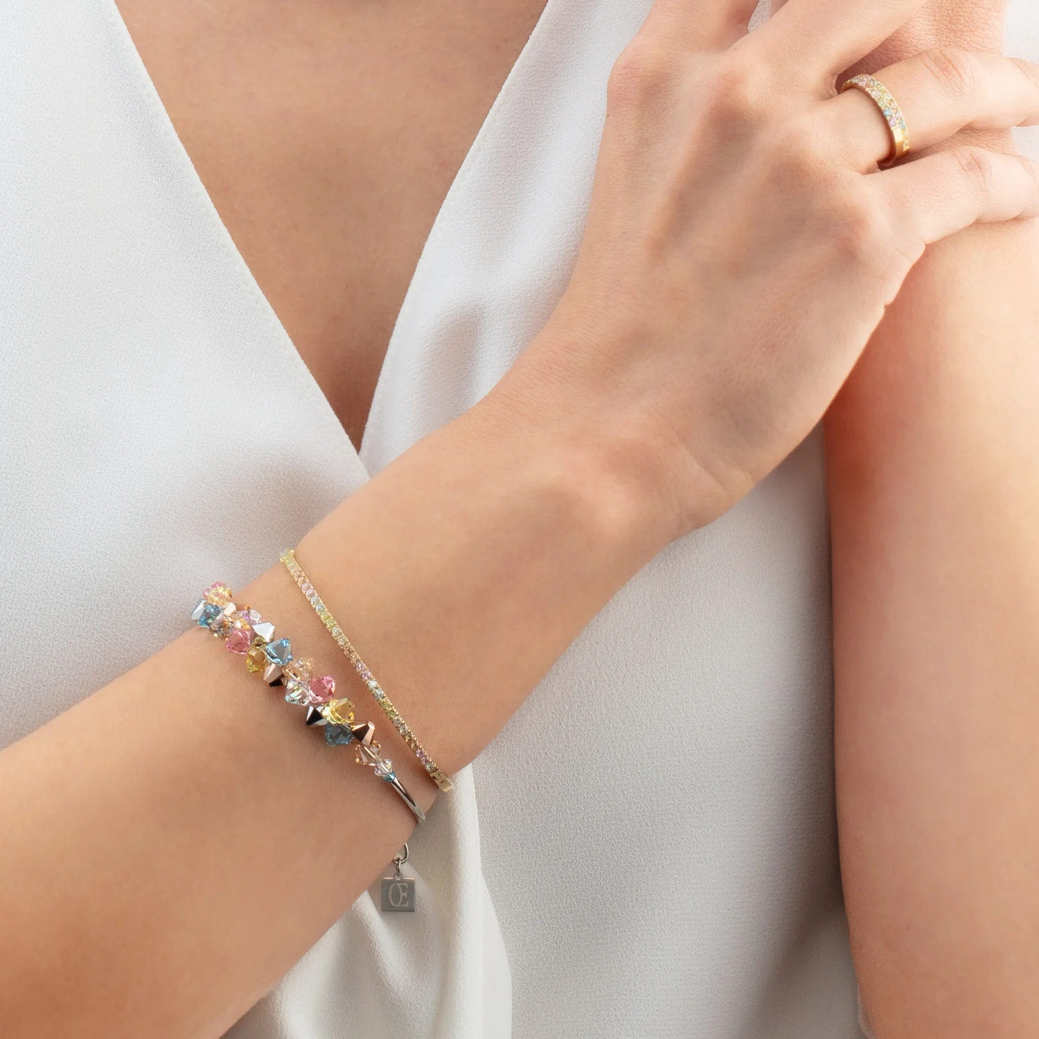 Bague Eternal Love or-multicolore pastel - Image 4