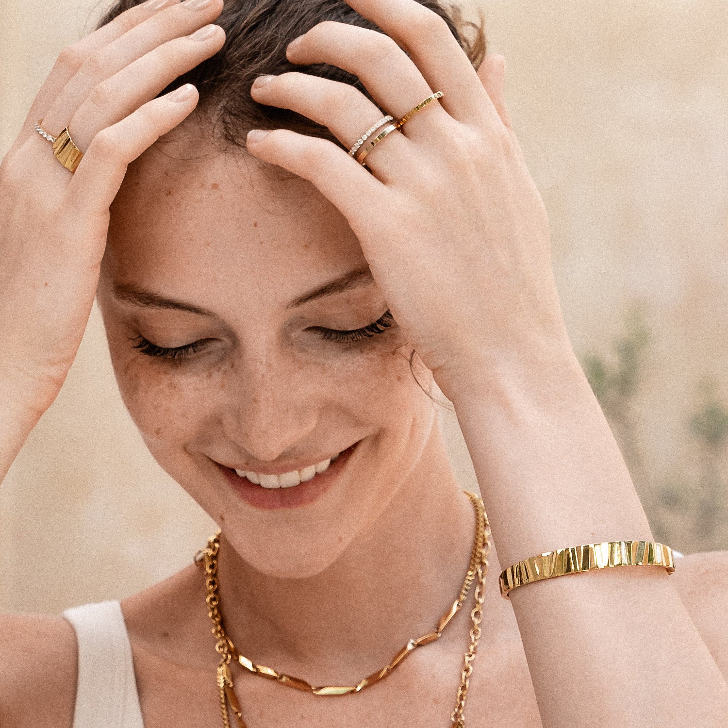 Bague Slim Wave Gold - Image 3