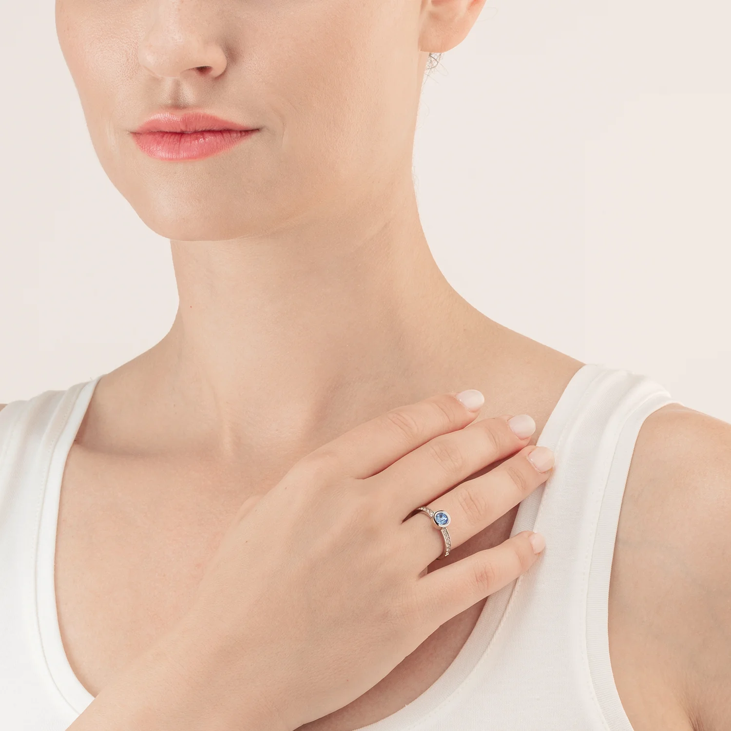 Bague Sparkling Dots argent bleu clair - Image 3