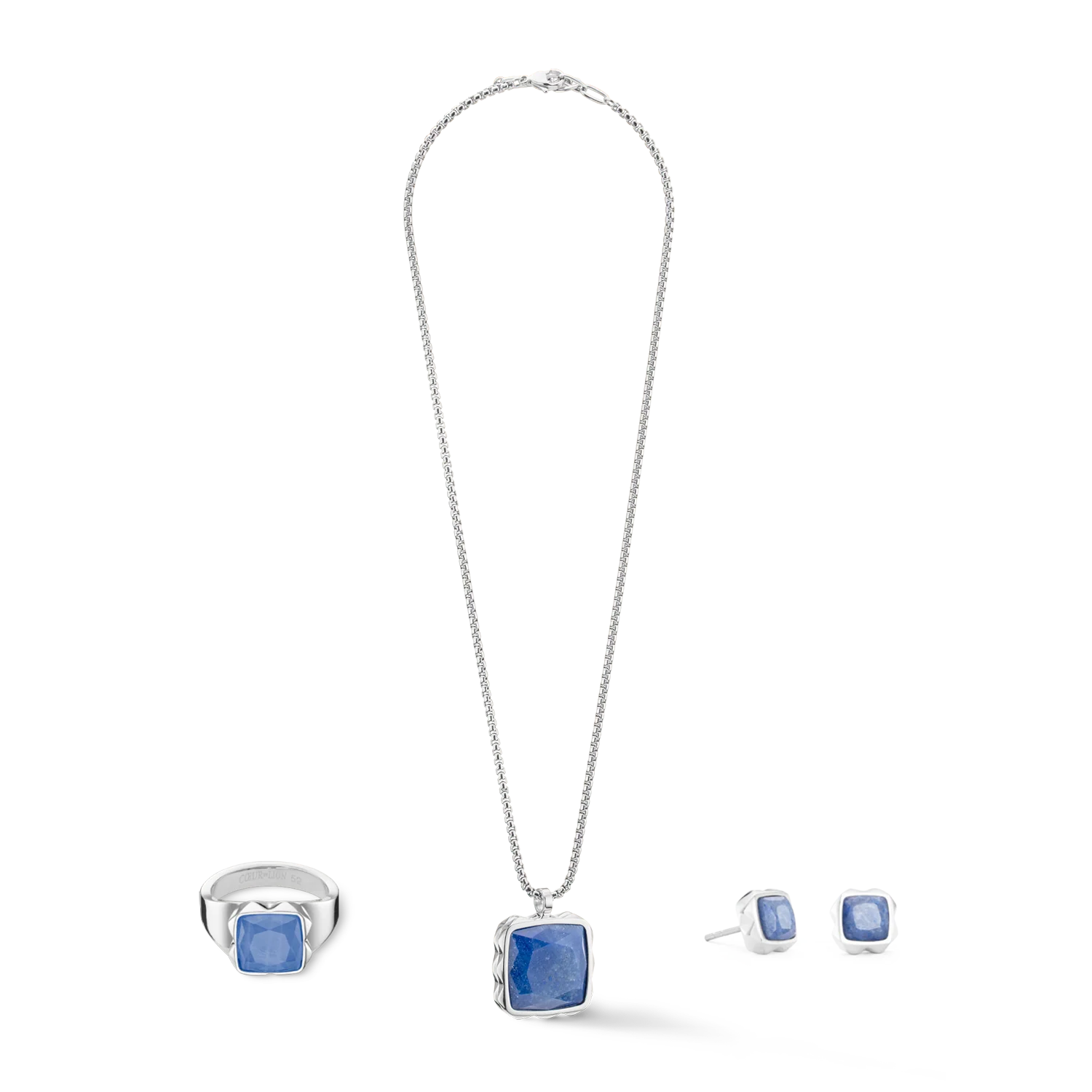 Bague Spikes Square Aventurine argent-bleu - Image 3