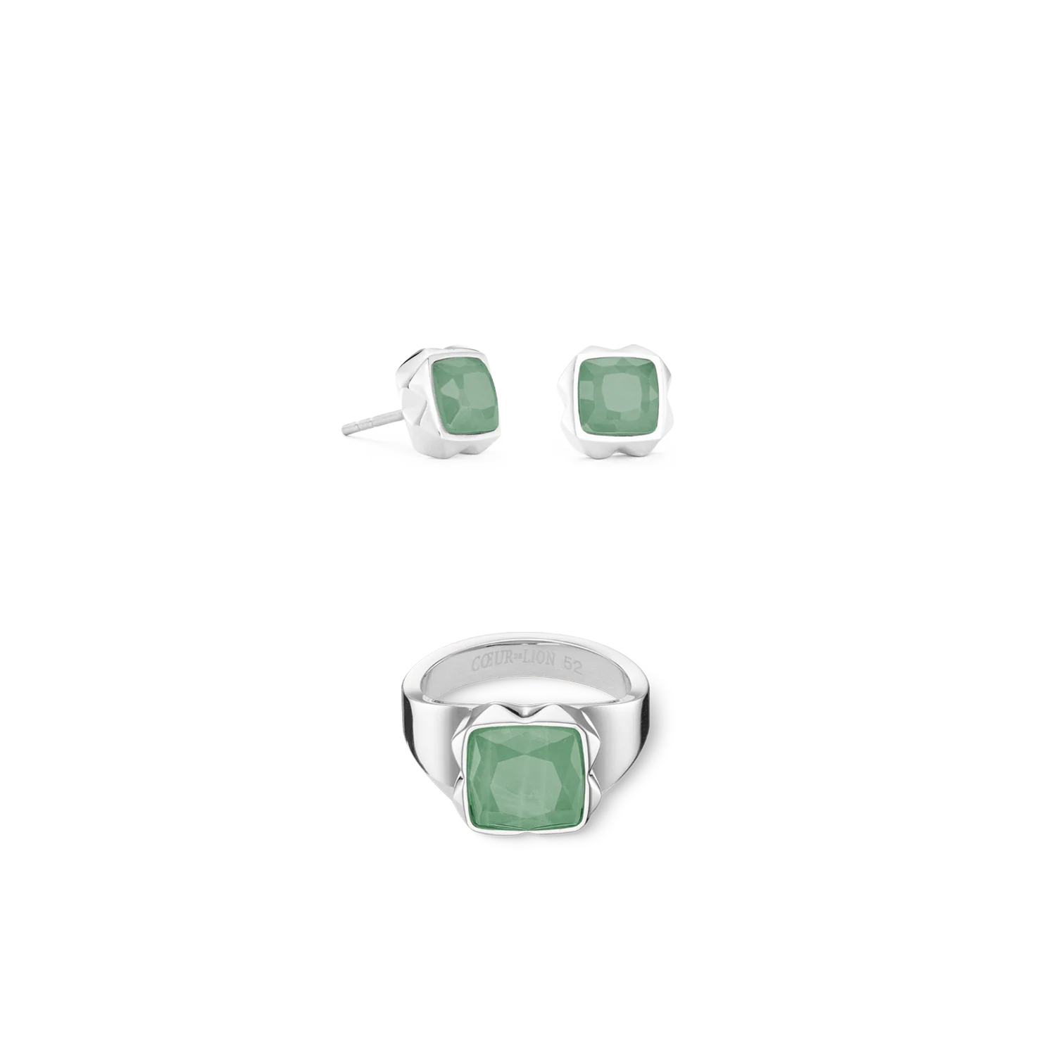 Bague Spikes Square Aventurine argent-vert - Image 3