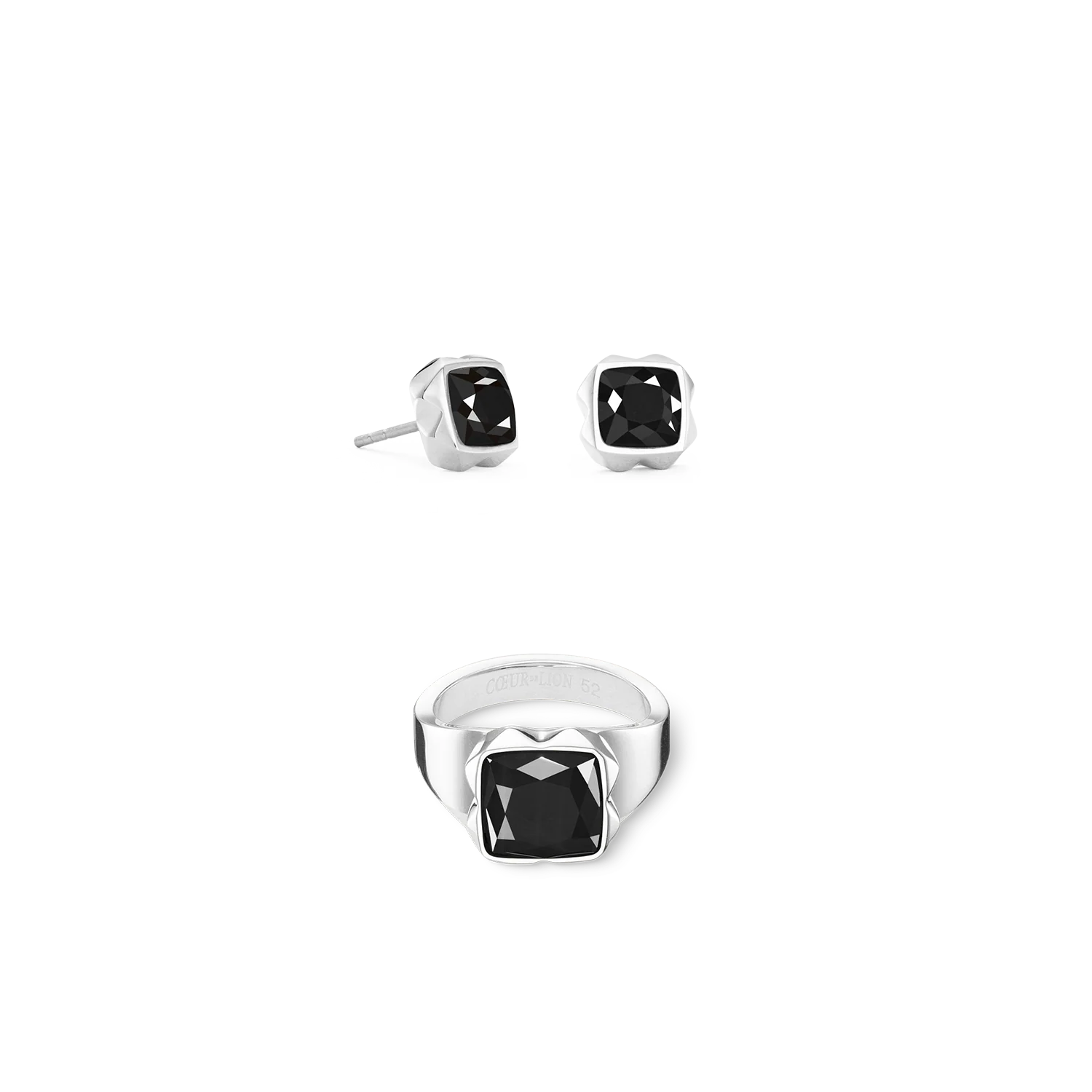 Bague Spikes Square Onyx argent-noir - Image 3