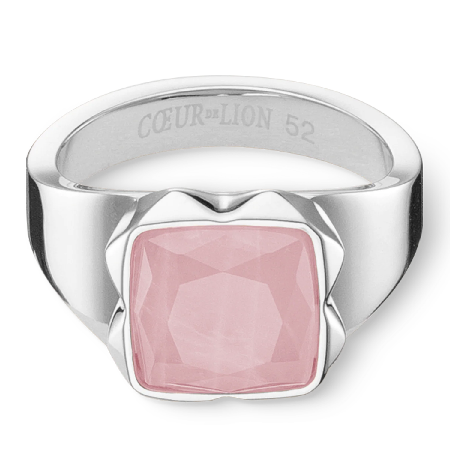 Bague Spikes Square quartz argent-rose - Image 2