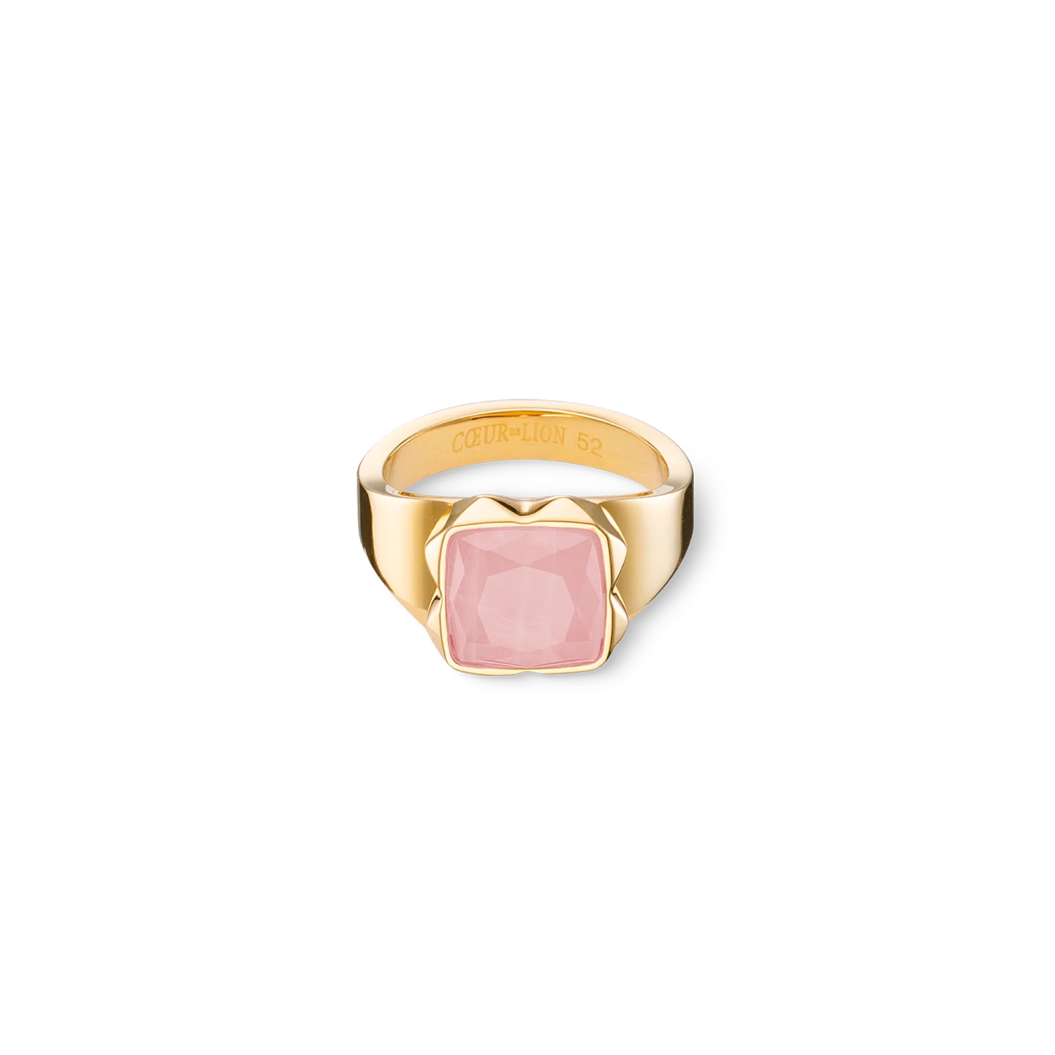 Bague Spikes Square quartz or-rose