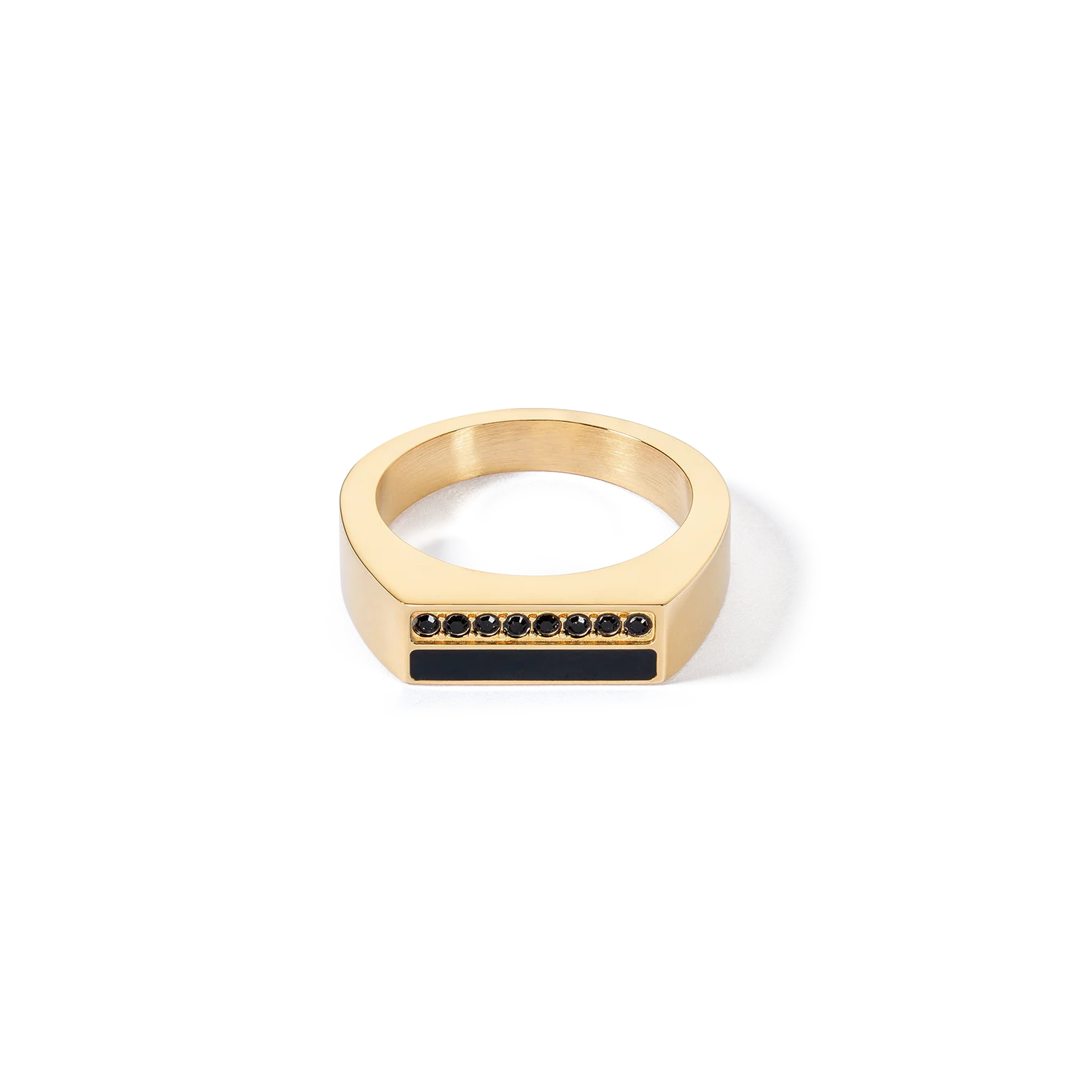 Bague Square Stripes or-noir