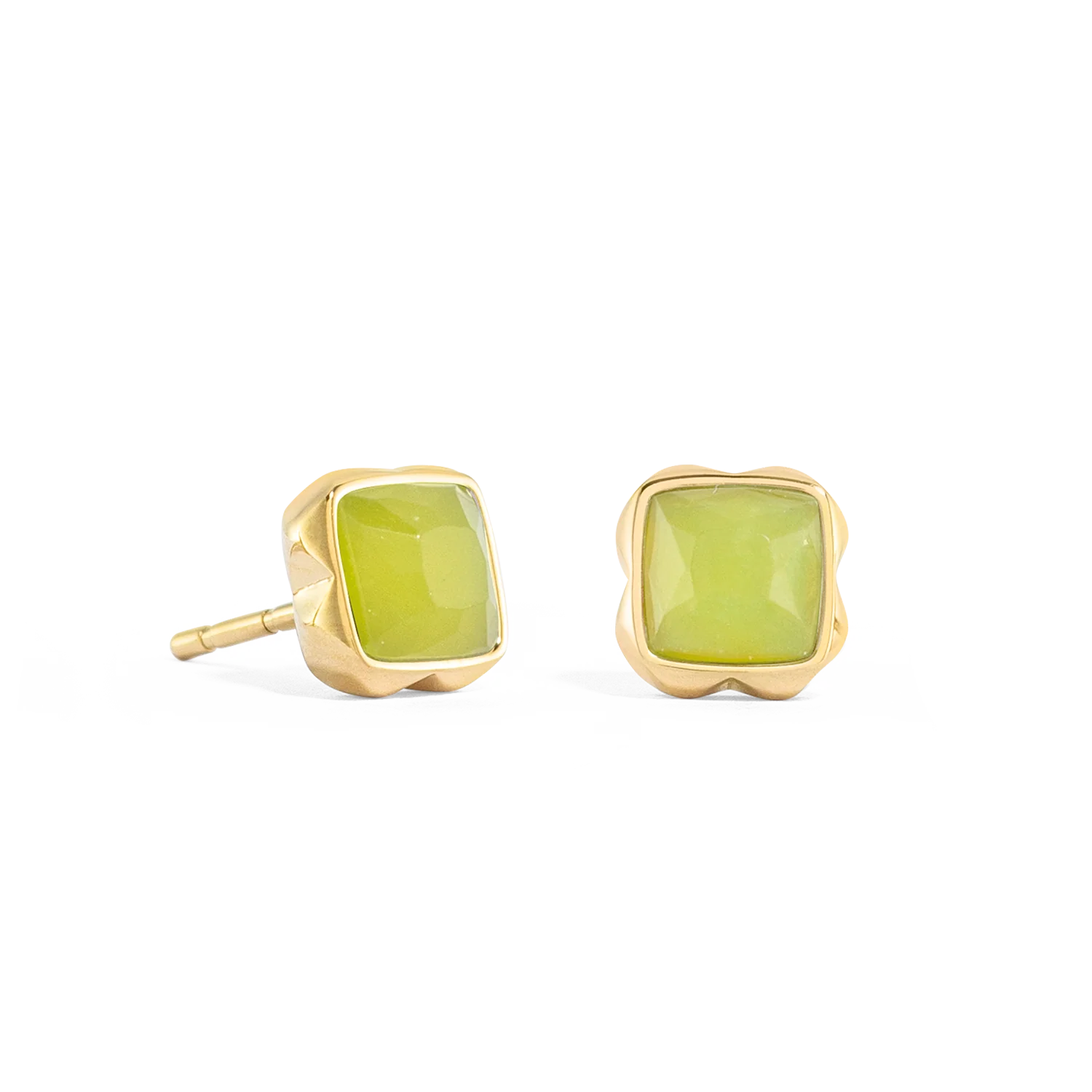 Birthstone Août Clou d'oreille Jade Vert Or