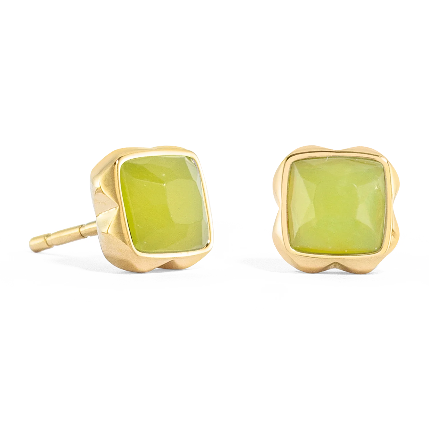 Birthstone Août Clou d'oreille Jade Vert Or - Image 2