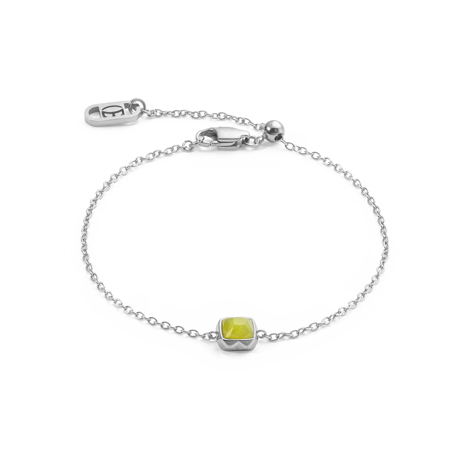Birthstone Août Bracelet Jade Vert Argent