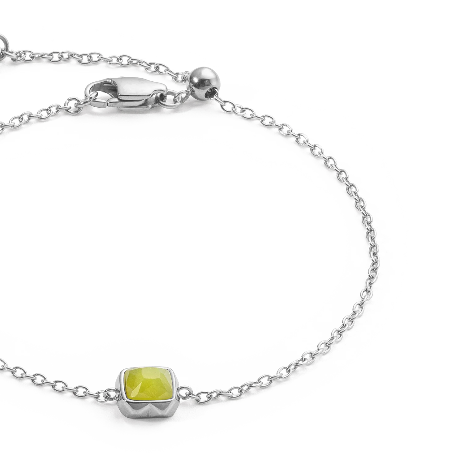 Birthstone Août Bracelet Jade Vert Argent - Image 2