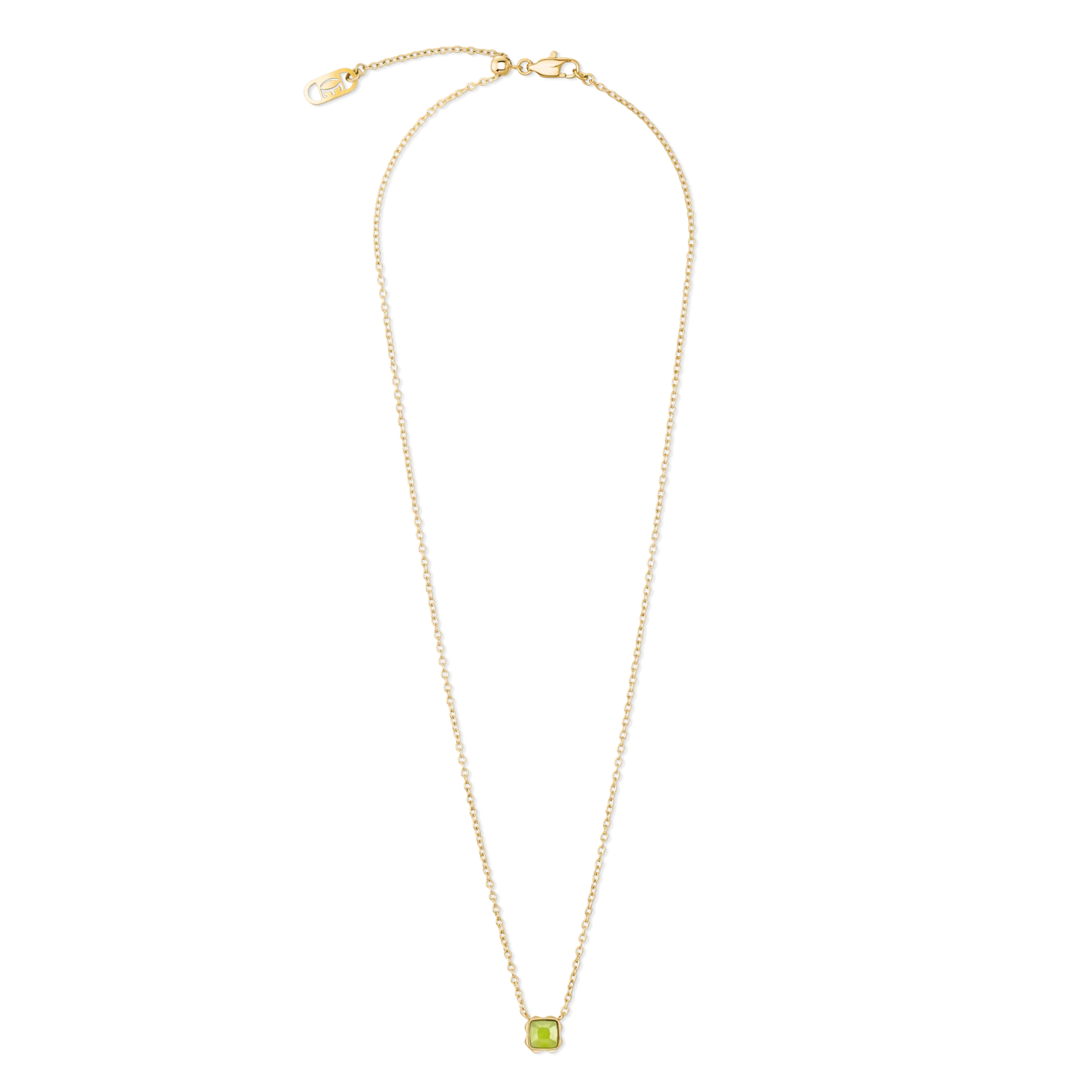 Birthstone Août Collier Jade Vert Or