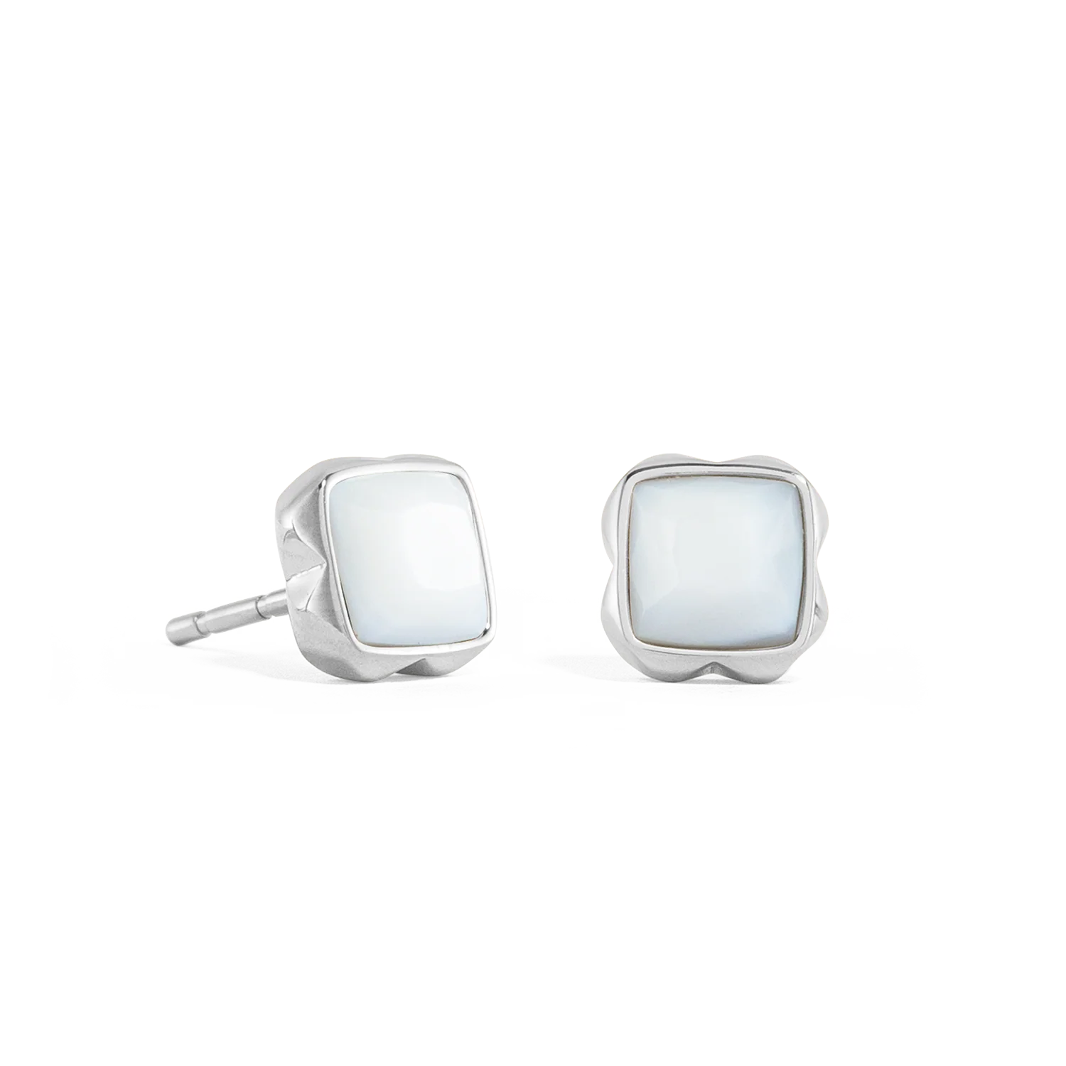 Birthstone Avril Boucles d'oreille Quartz Blanc Argent