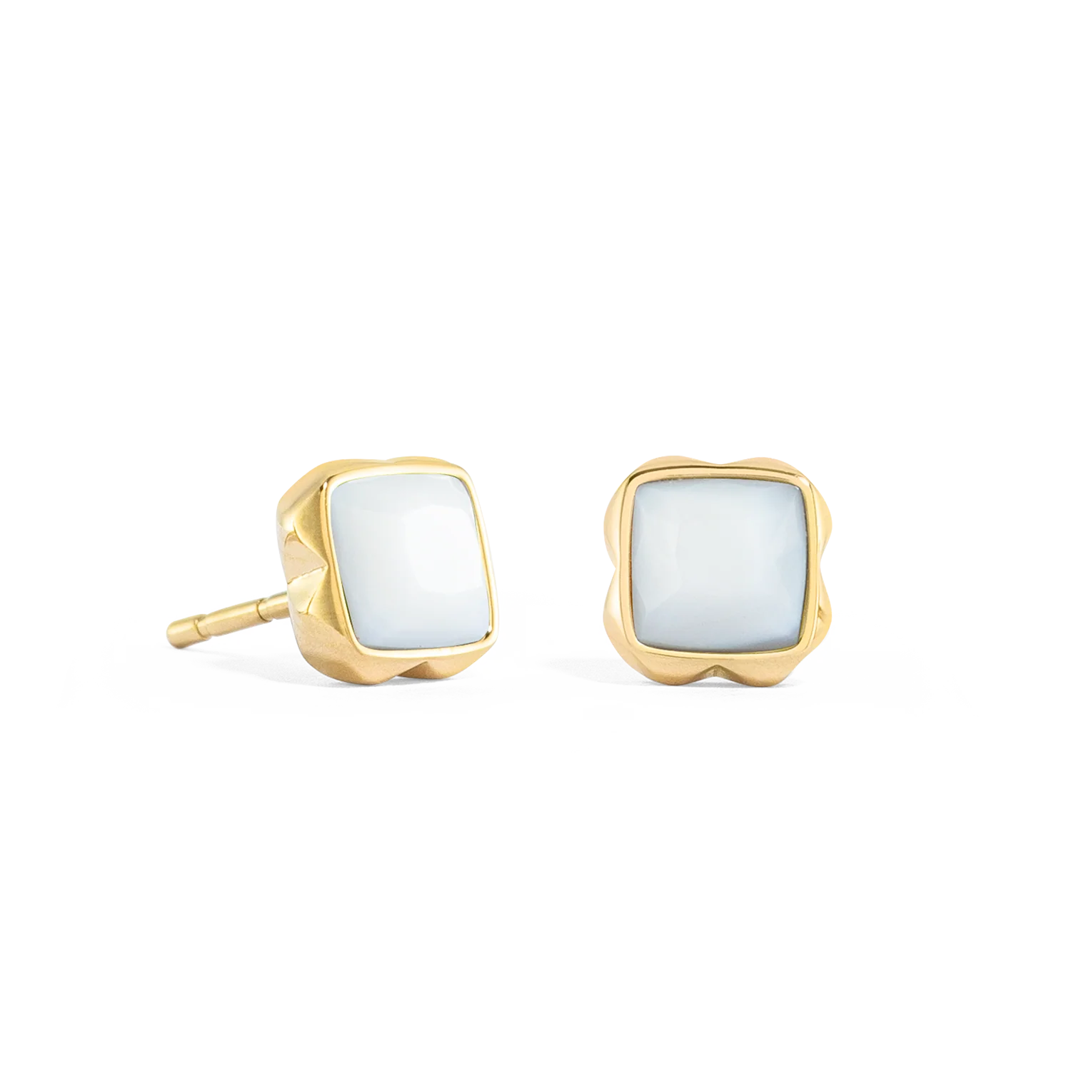 Birthstone Avril Boucles d'oreille Quartz Blanc Or