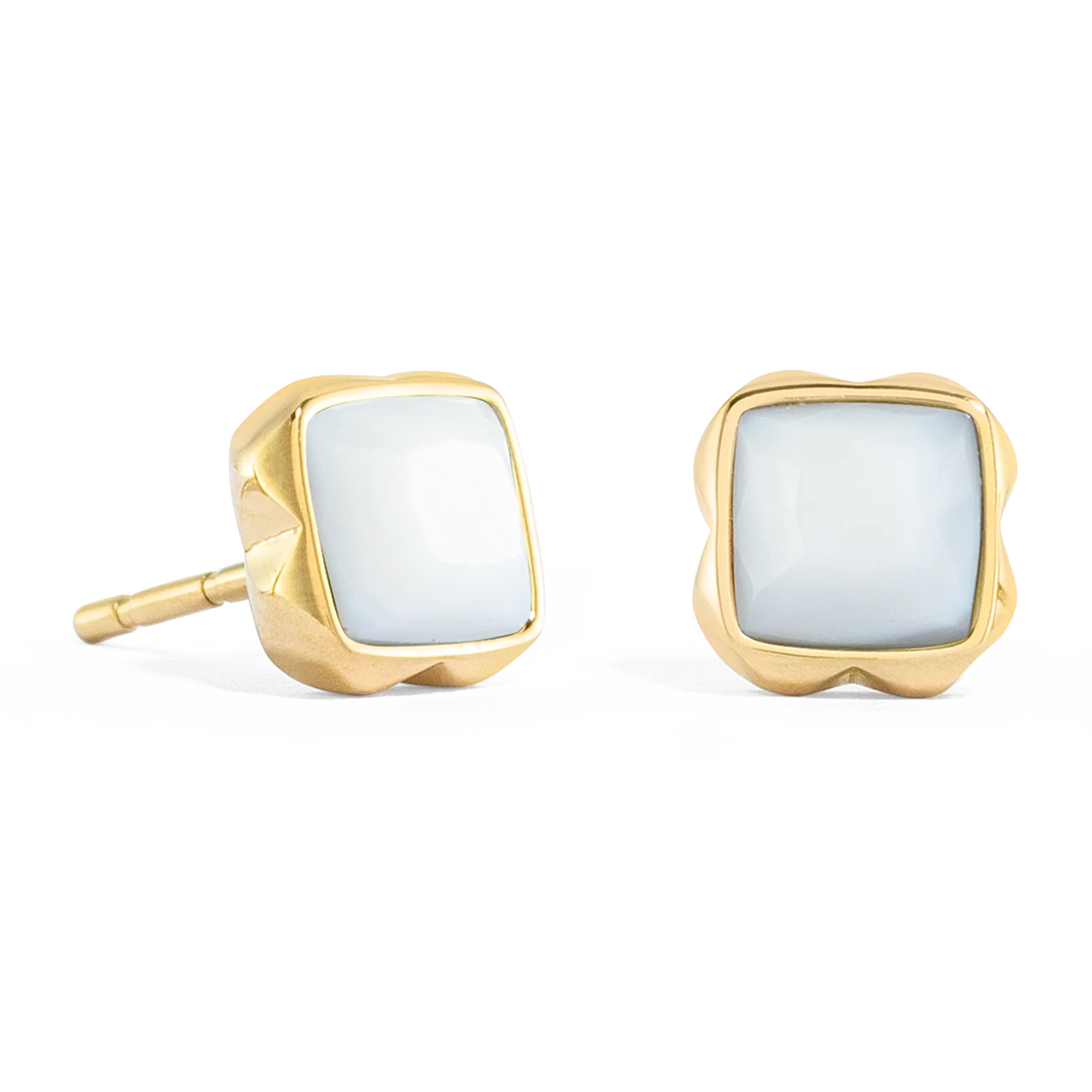 Birthstone Avril Boucles d'oreille Quartz Blanc Or - Image 2