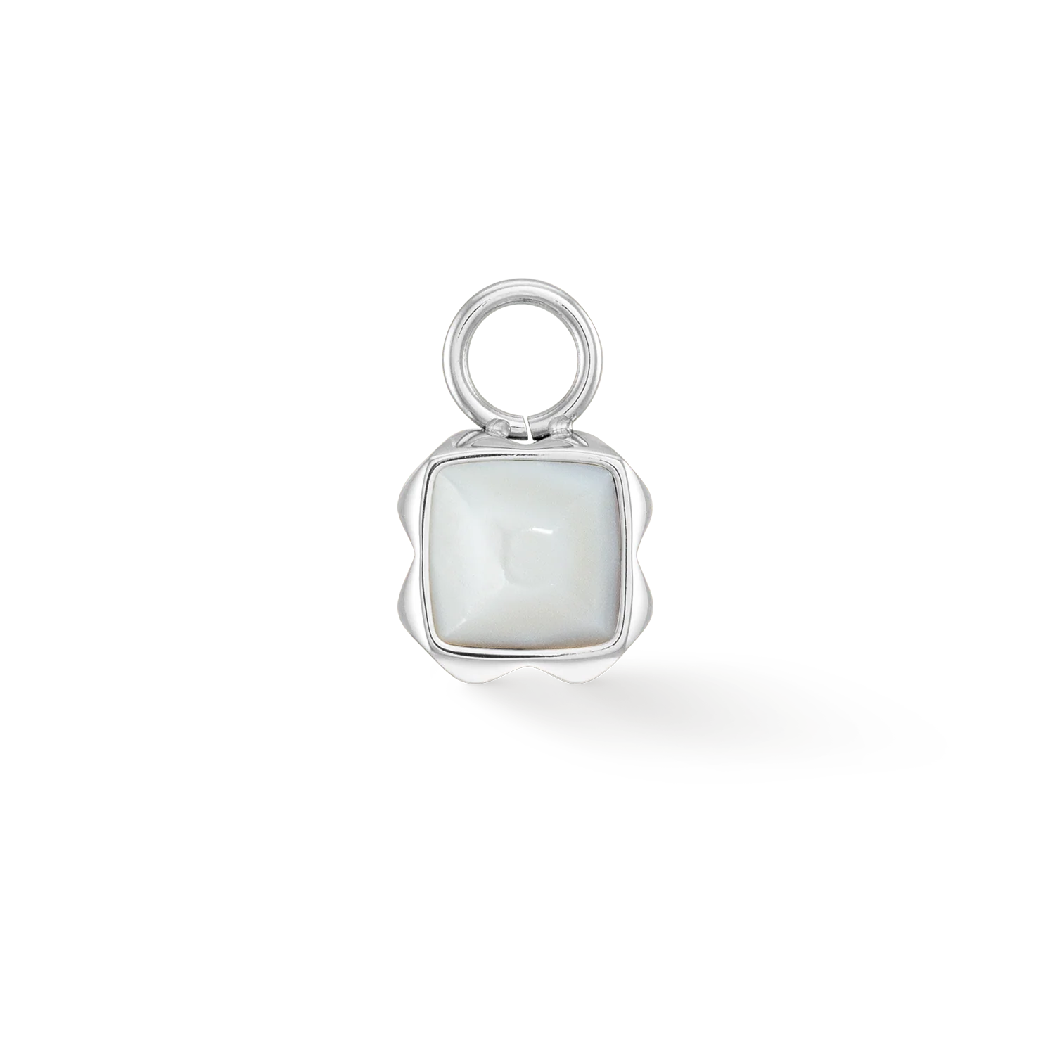 Birthstone Avril Charm Quartz Blanc Argent