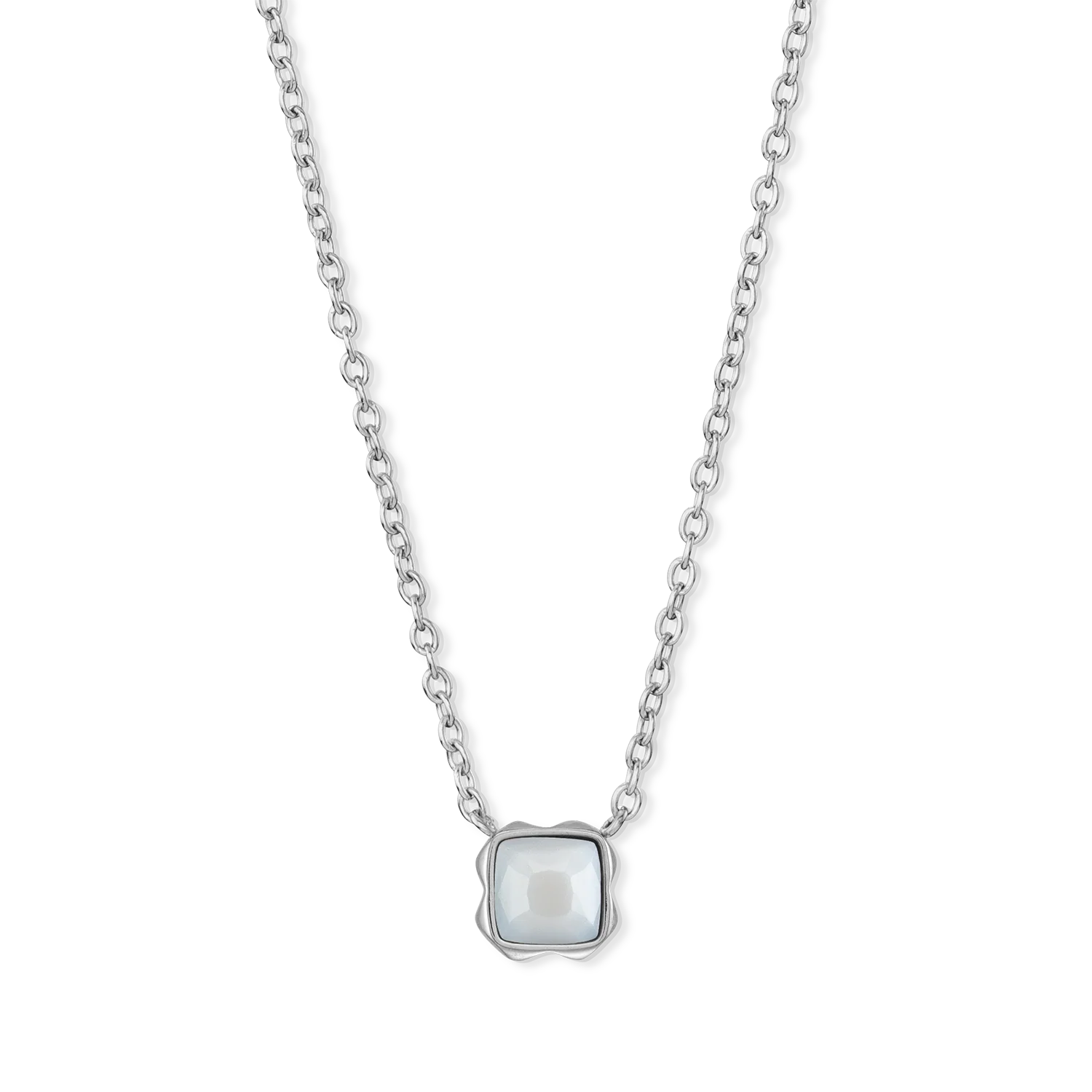Birthstone Avril Collier Quartz Blanc Argent - Image 2