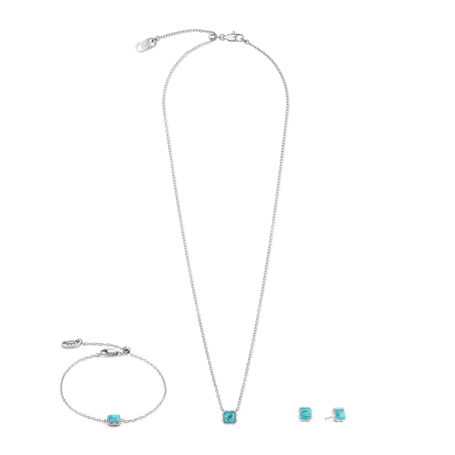 Birthstone Décembre Boucles d'oreille Turquoise Argent - Image 3
