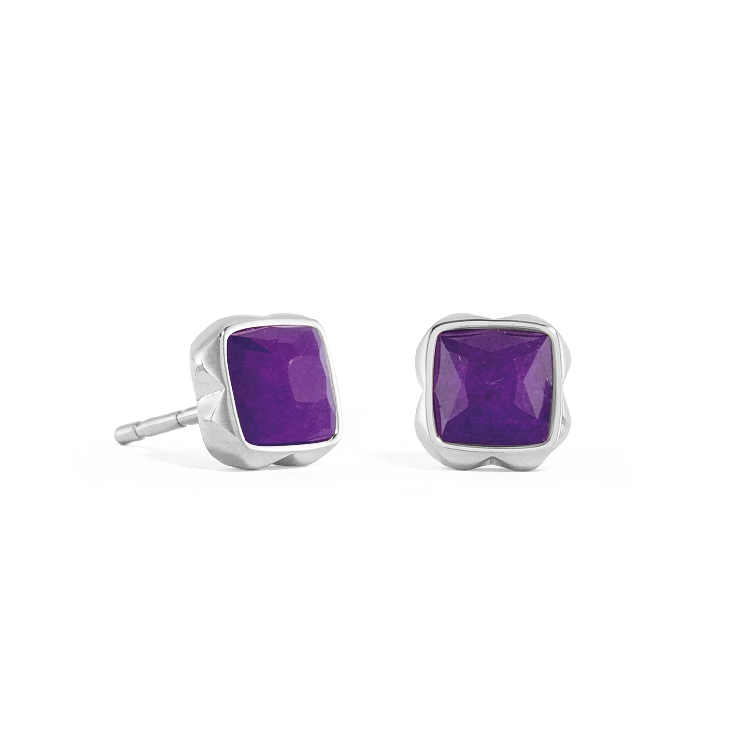 Birthstone Février Boucles d'oreilles Sugilith Argent