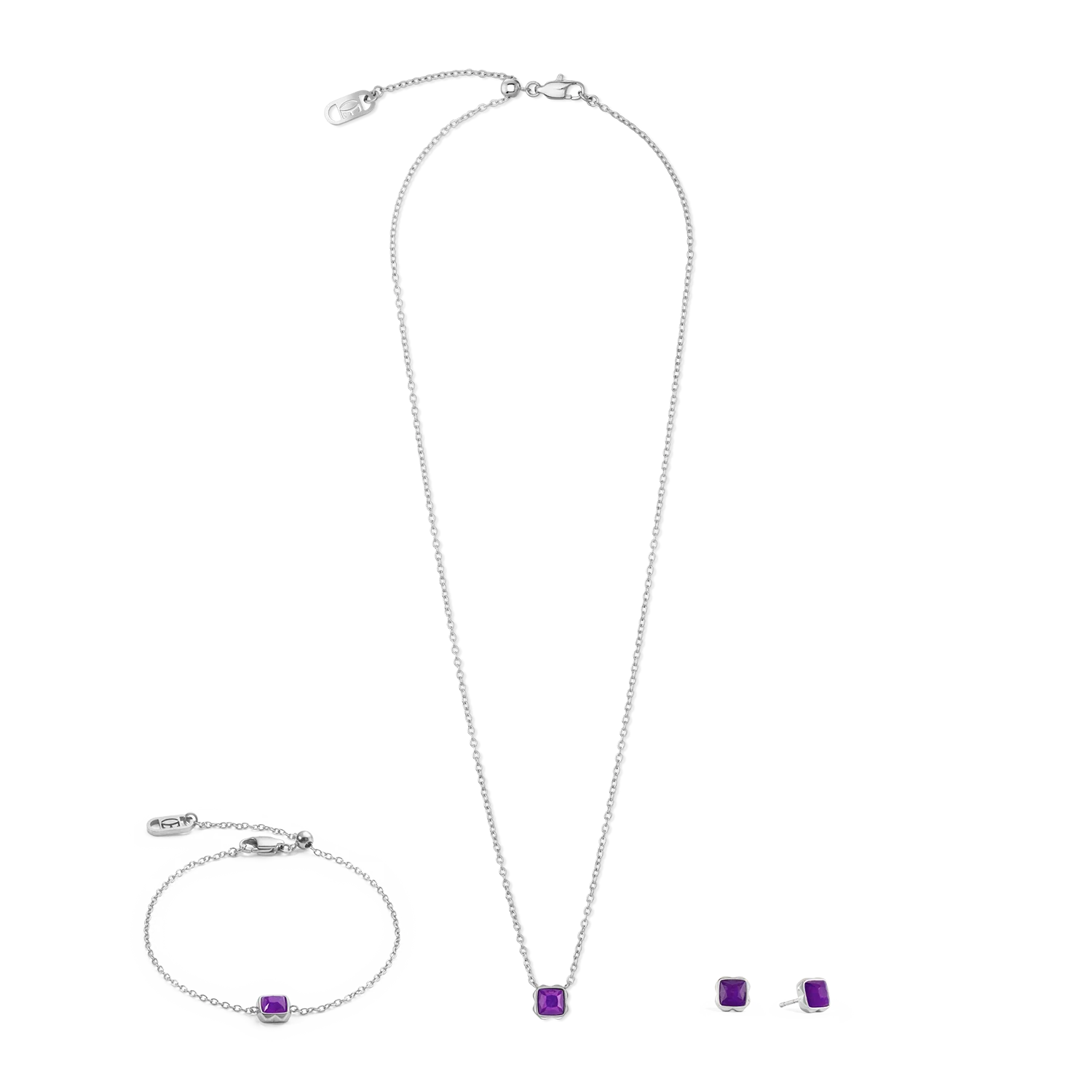 Birthstone Février Boucles d'oreilles Sugilith Argent - Image 3