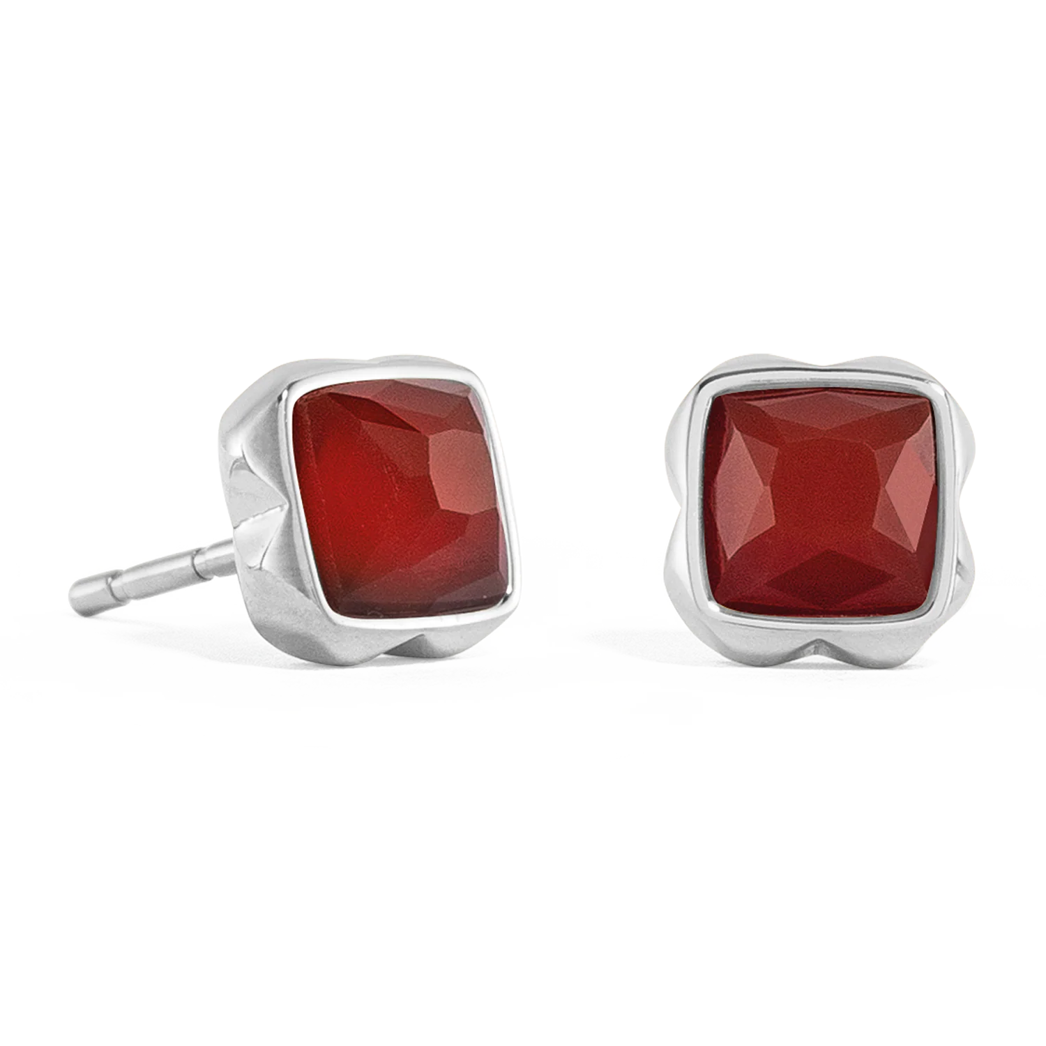 Birthstone Janvier Boucles d'oreille Agate Rouge Argent - Image 2