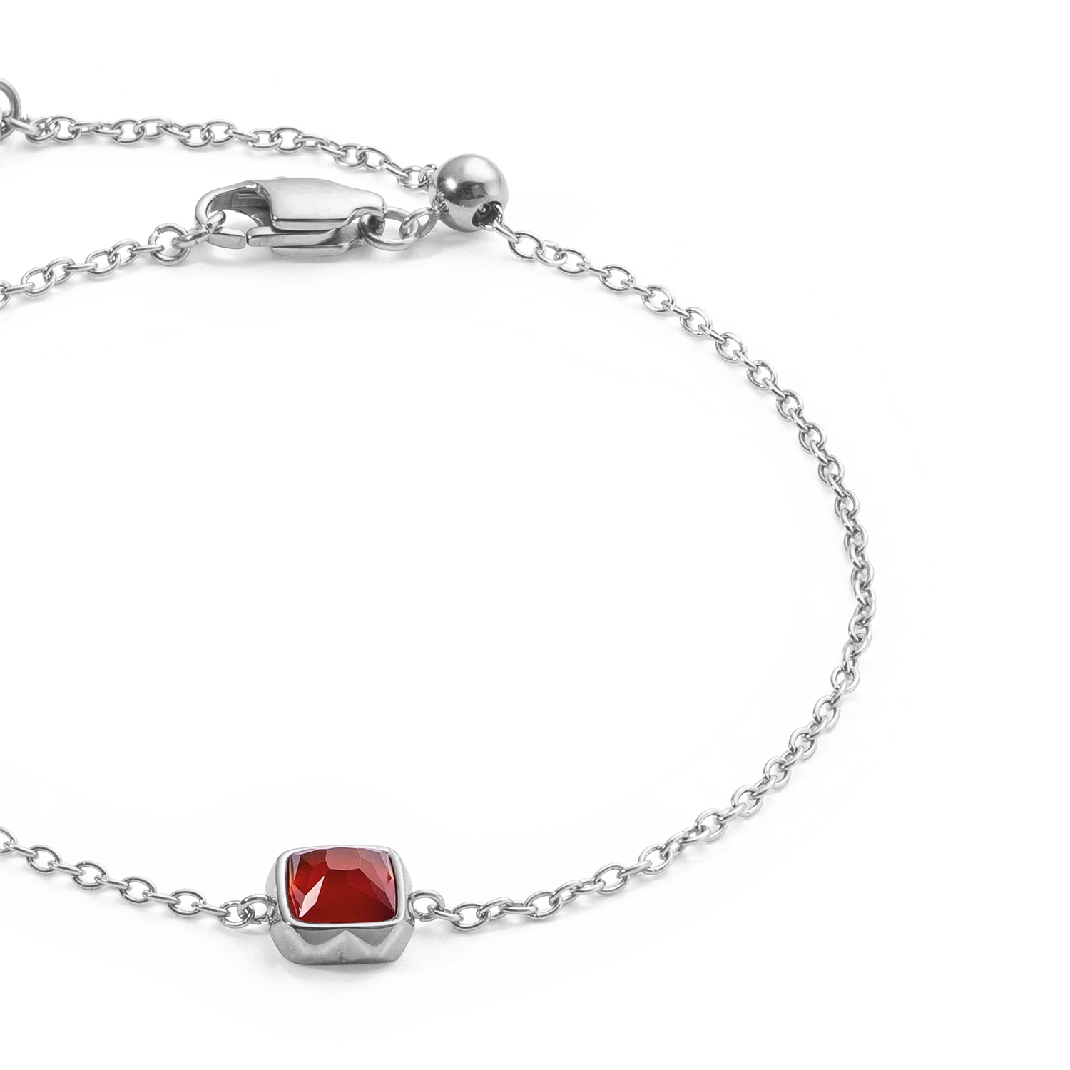 Birthstone Janvier Bracelet Agate Rouge Argent - Image 2