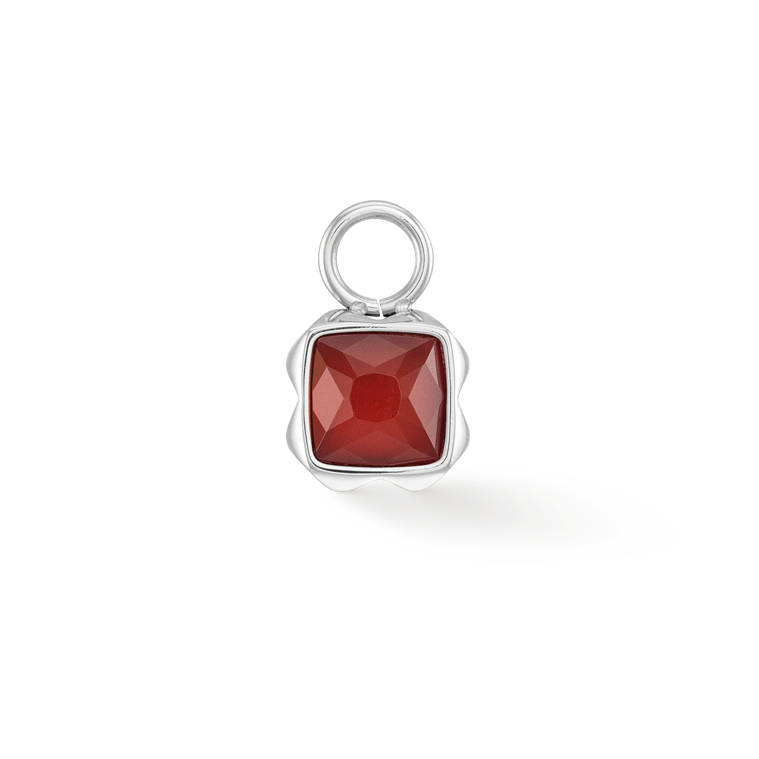 Birthstone Janvier Charm Agate Rouge Argent