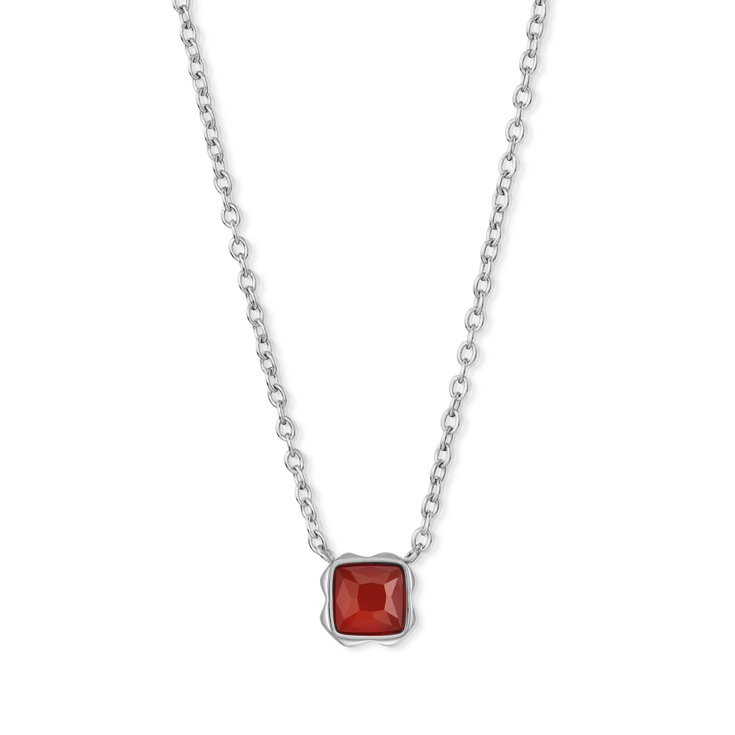 Birthstone Janvier Collier Agate Rouge Argent - Image 2