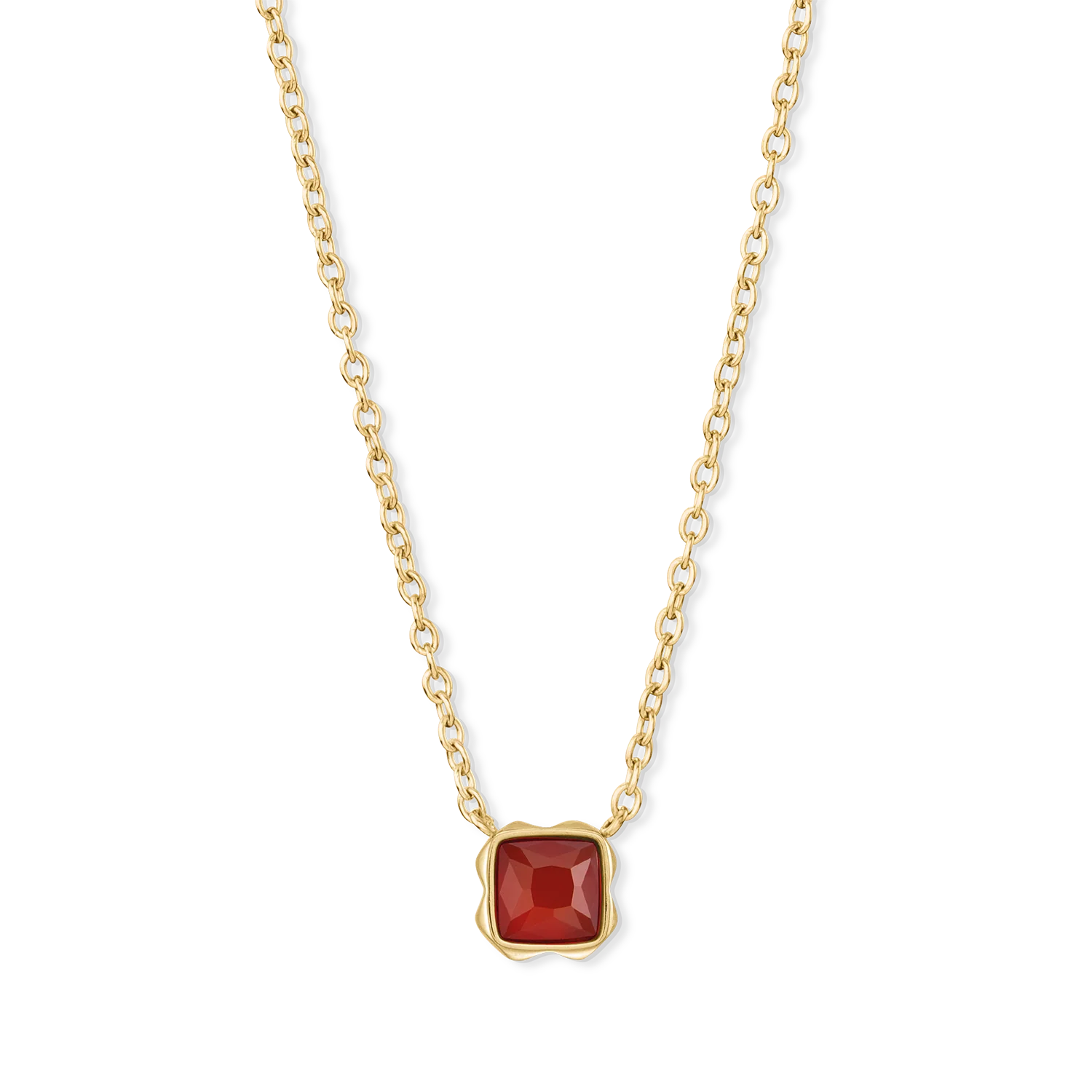 Birthstone Janvier Collier Agate Rouge Or - Image 2