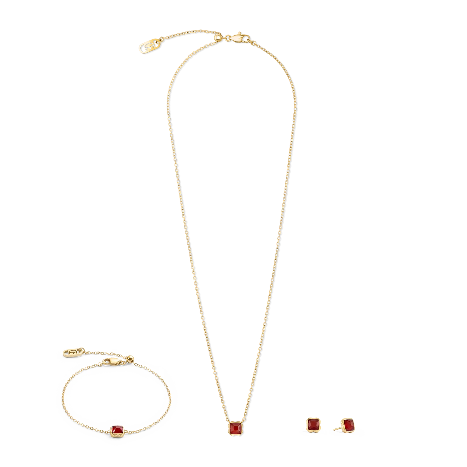 Birthstone Janvier Collier Agate Rouge Or - Image 3