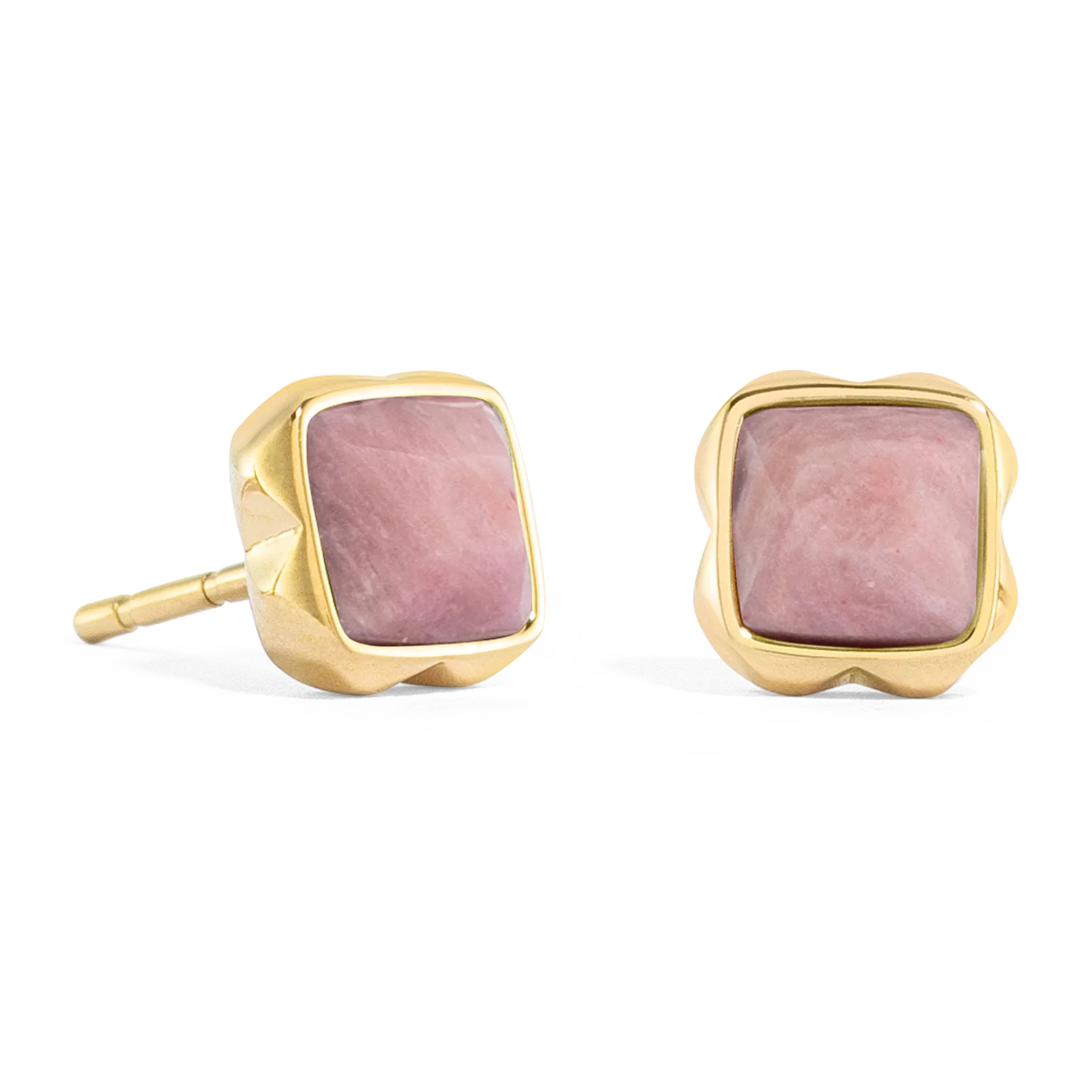 Birthstone Juillet Boucles d'oreilles Rhodochrosite Or - Image 2