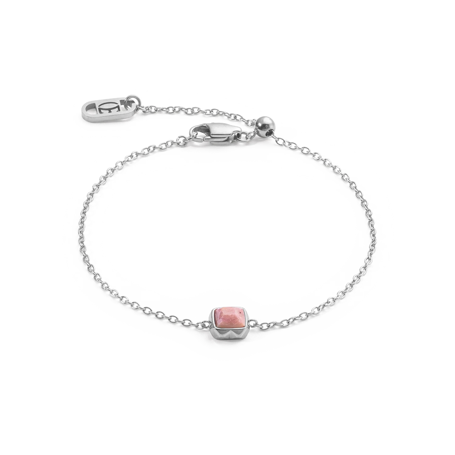 Birthstone Juillet Bracelet Rhodochrosite Argent