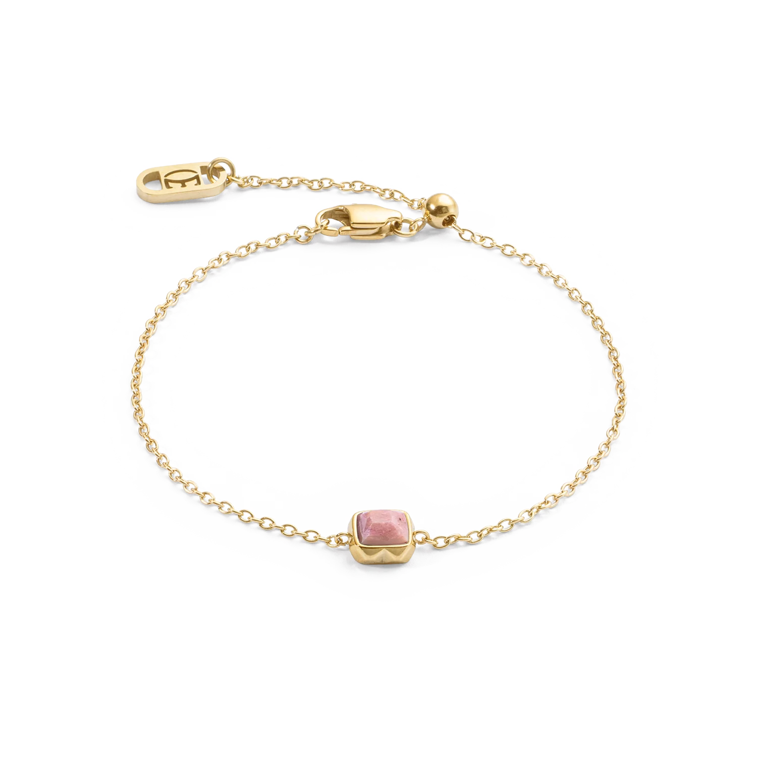 Birthstone Juillet Bracelet Rhodochrosite or