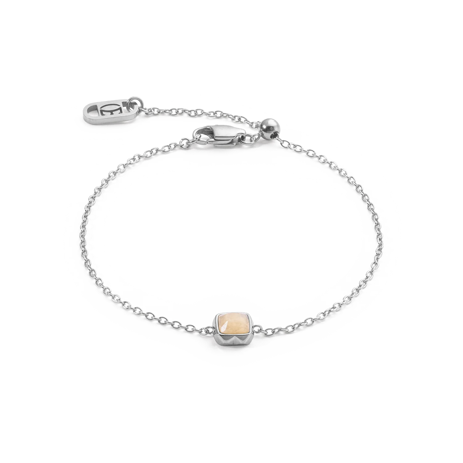 Birthstone Juin Bracelet Crème Jade Argent
