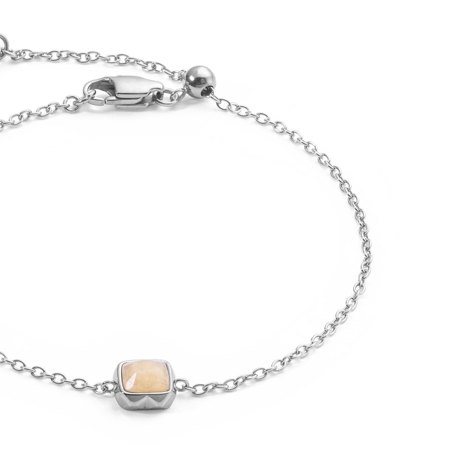 Birthstone Juin Bracelet Crème Jade Argent - Image 2