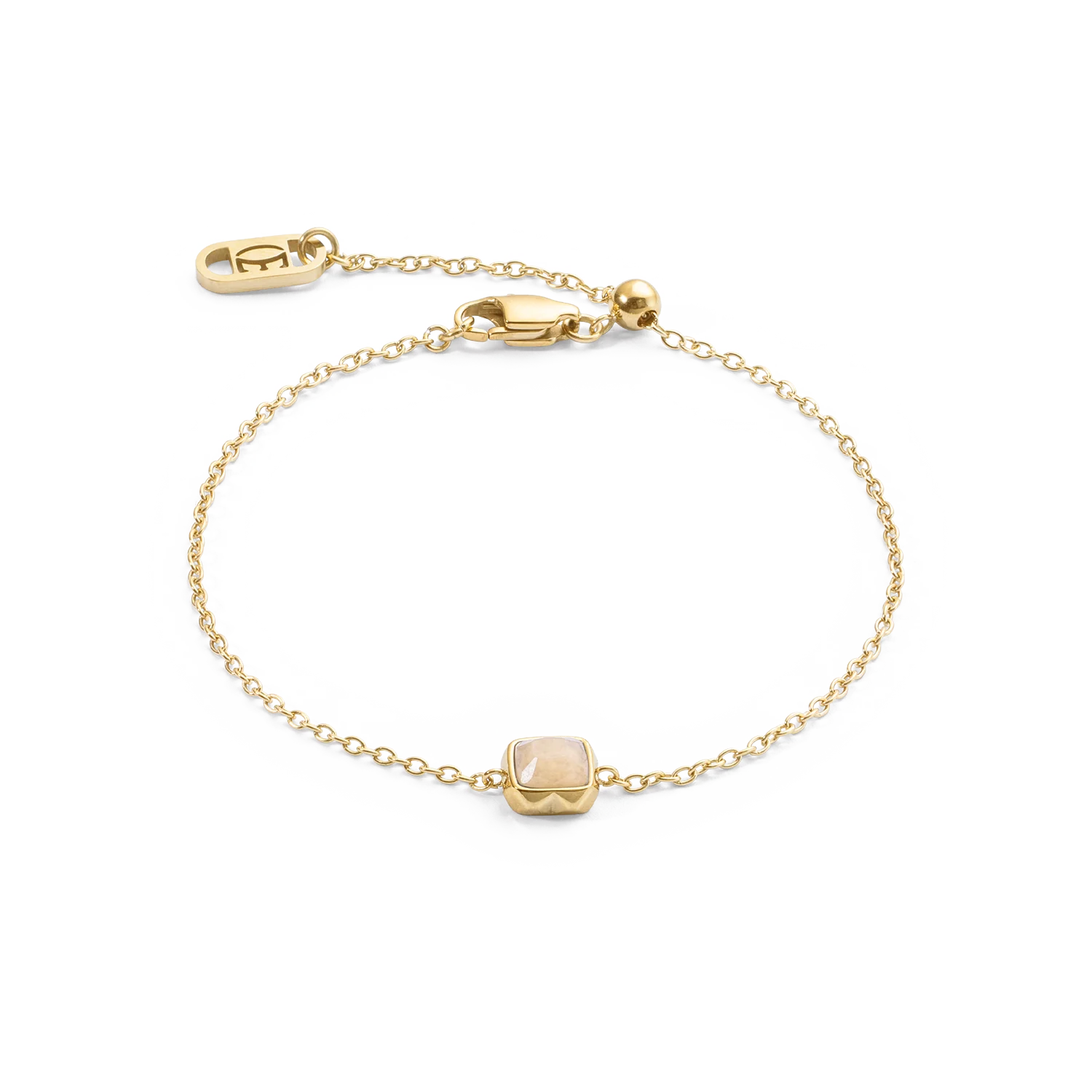 Birthstone Juin Bracelet Crème Jade Or