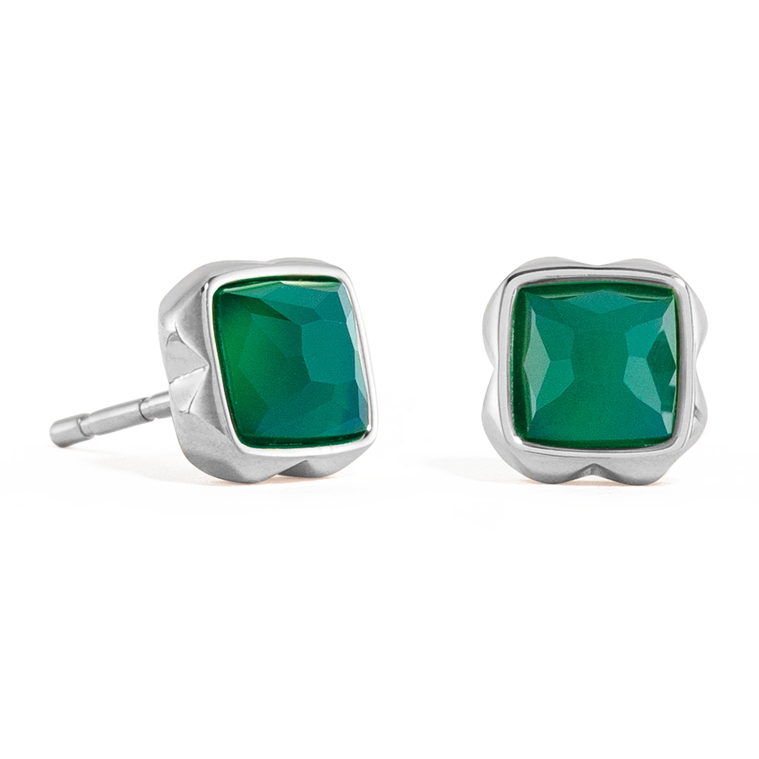 Birthstone Mai Boucles d'oreille Agate Verte Argent - Image 2