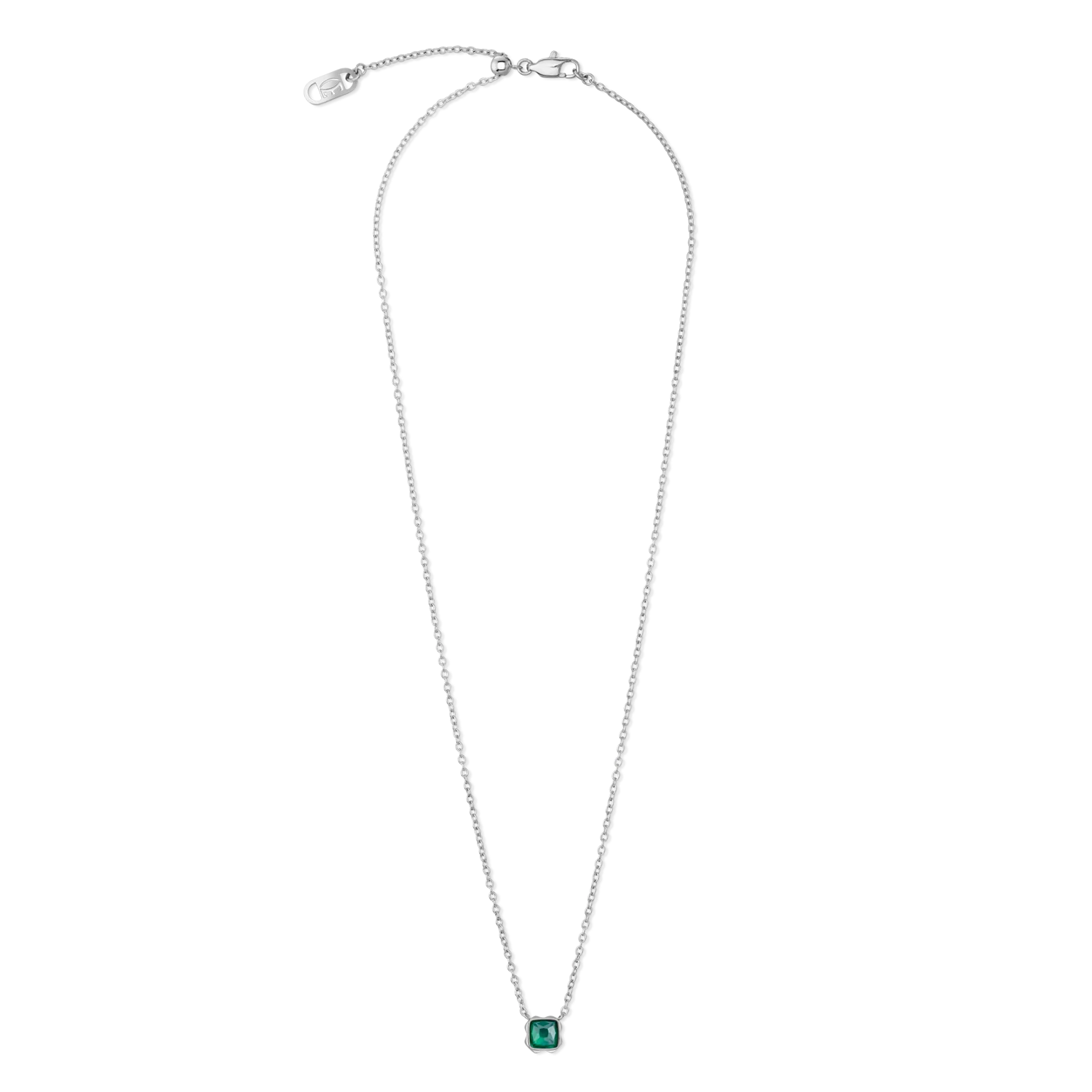 Birthstone Mai Collier Agate Verte Argent