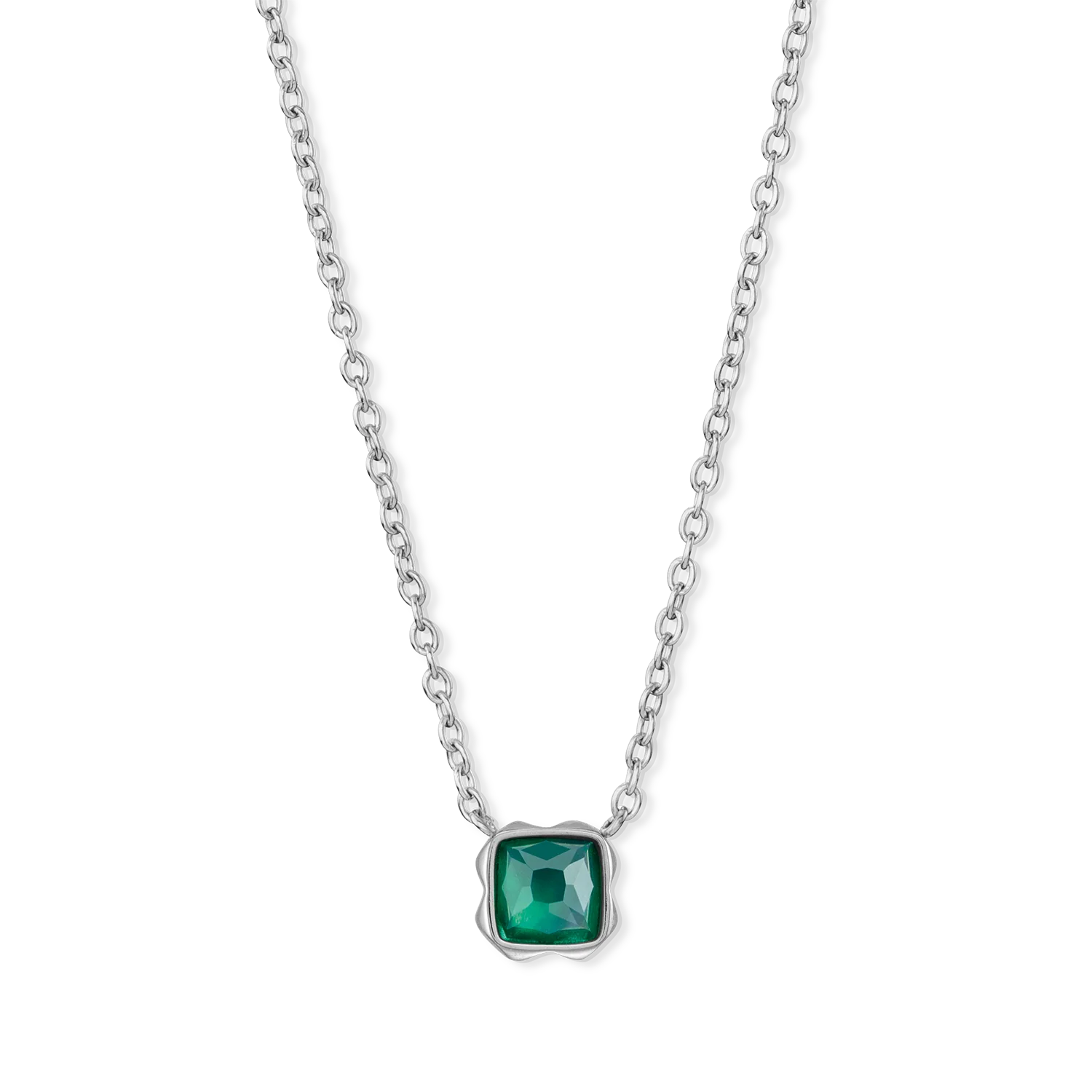 Birthstone Mai Collier Agate Verte Argent - Image 2