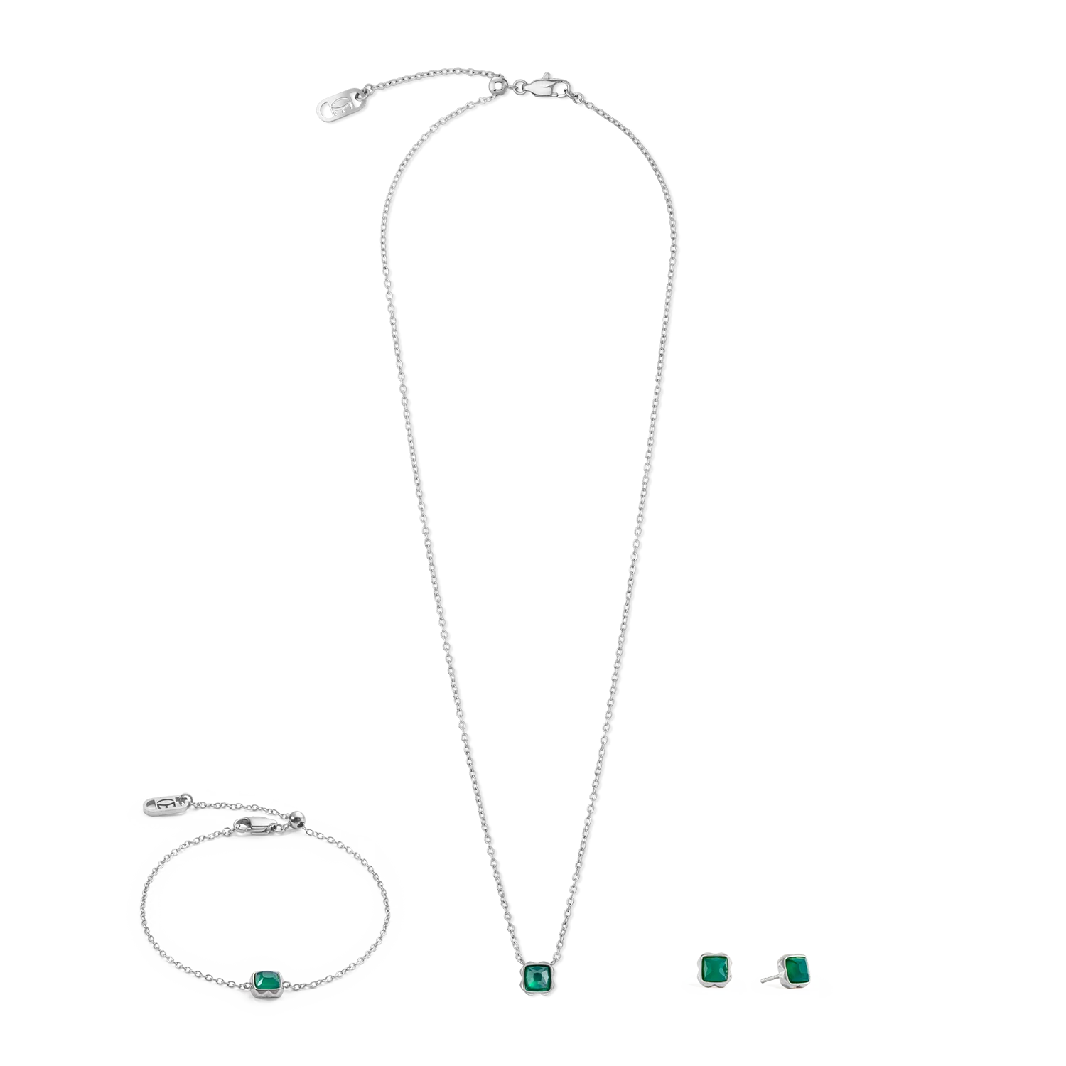Birthstone Mai Collier Agate Verte Argent - Image 3