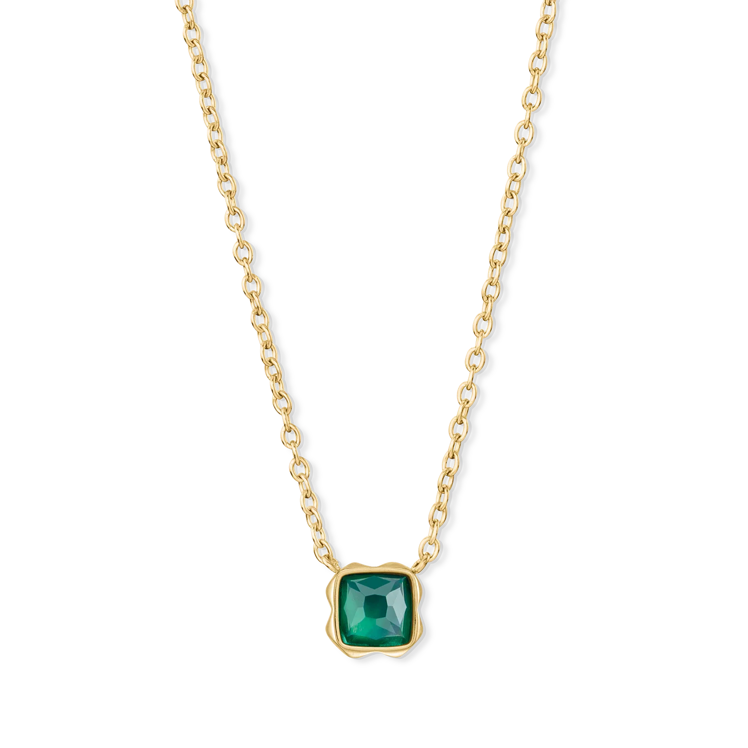 Birthstone Mai Collier Agate Verte Or - Image 2