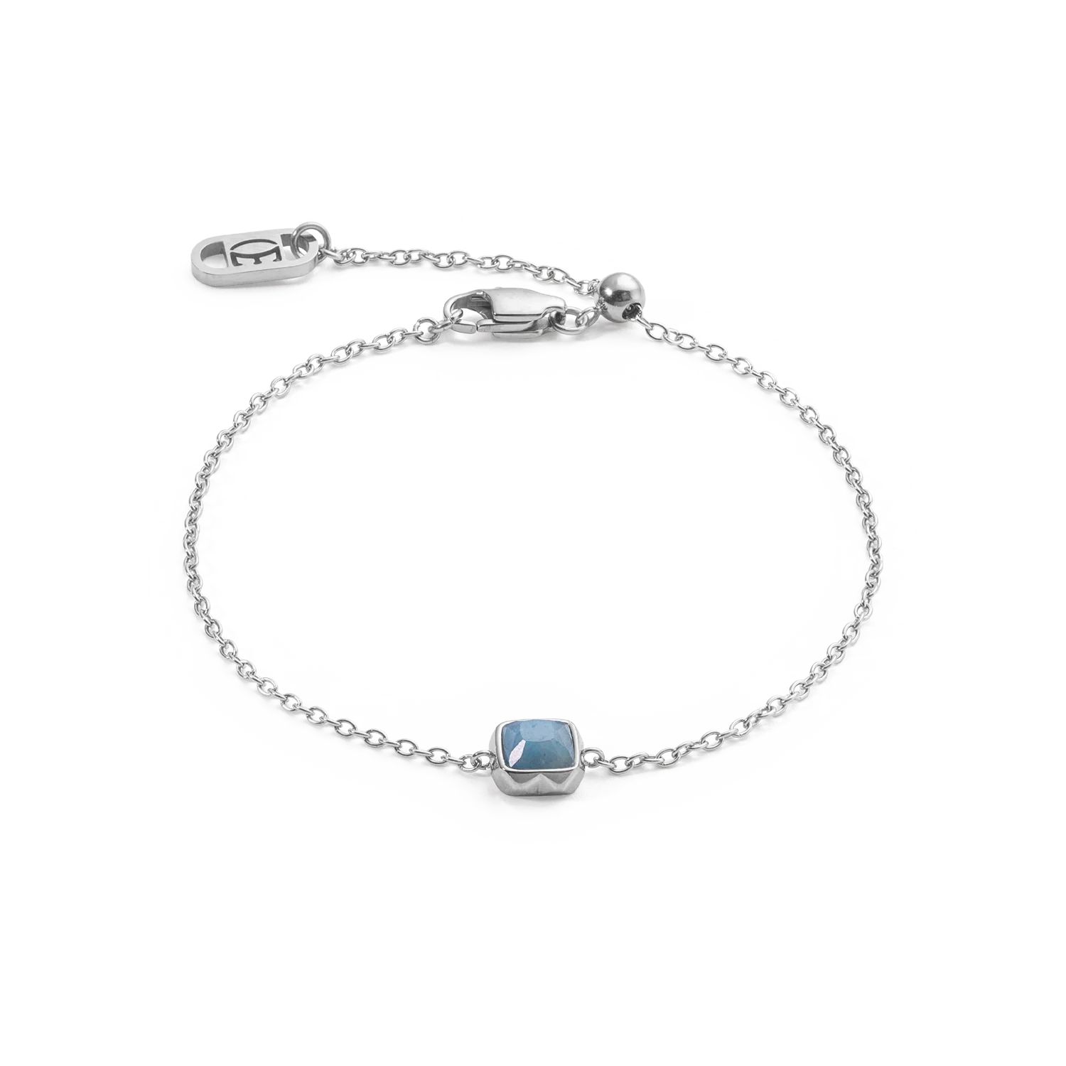 Birthstone Mars Bracelet Aventurine Bleue Argent