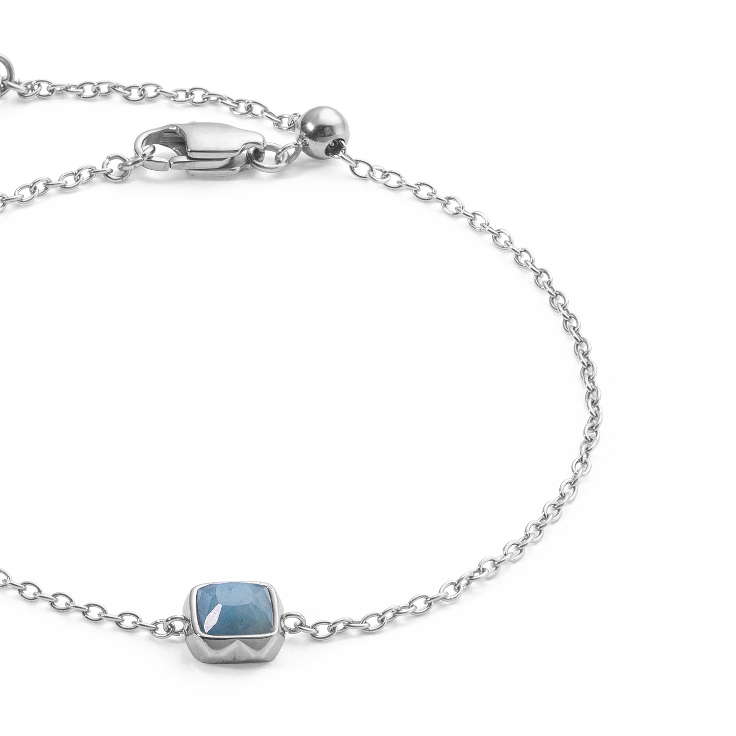 Birthstone Mars Bracelet Aventurine Bleue Argent - Image 2