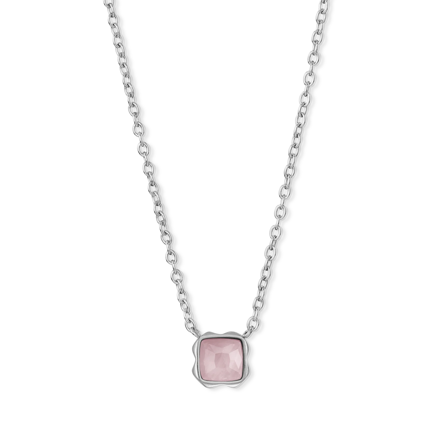 Birthstone Octobre Collier Quartz Rose Argent - Image 2