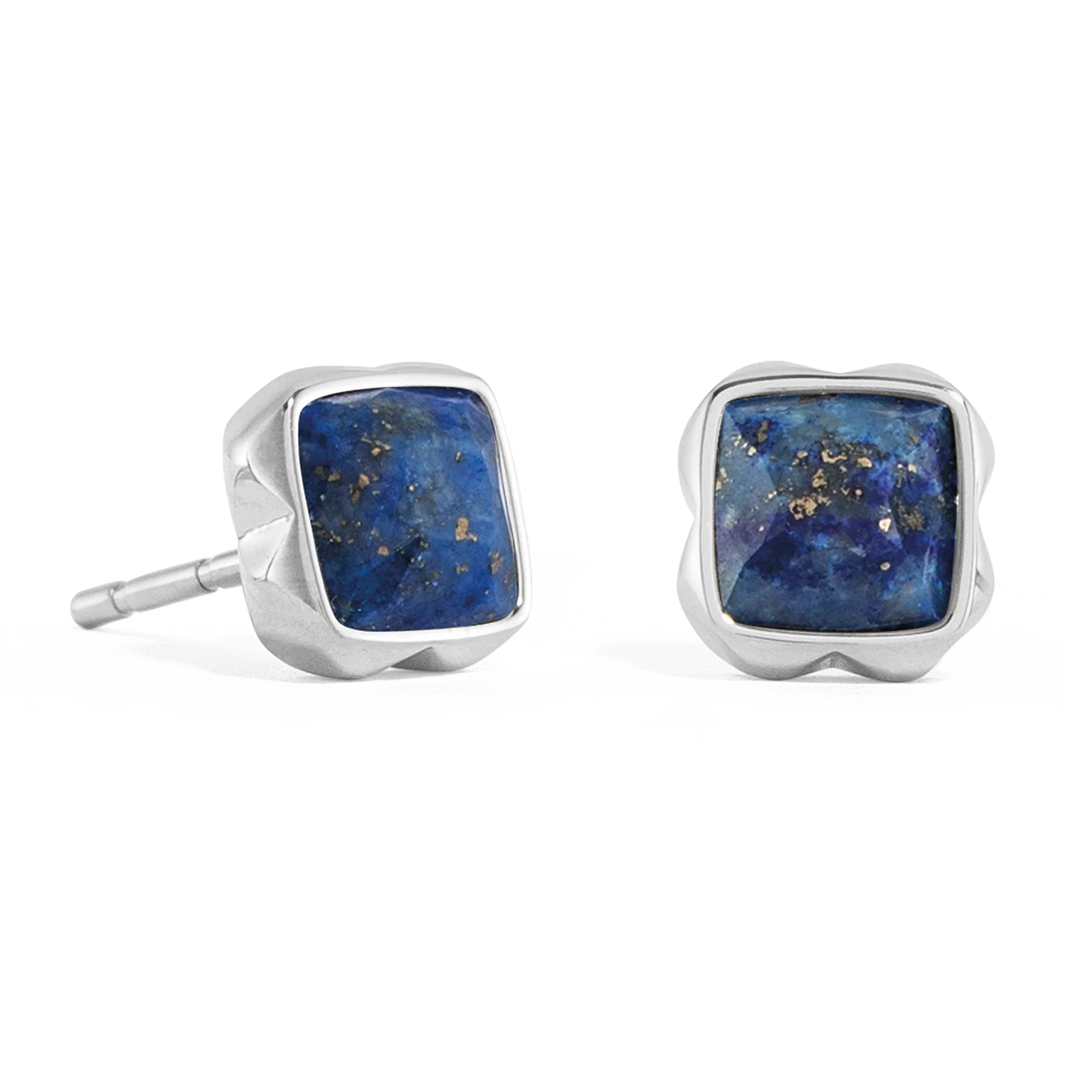 Birthstone Septembre clou d'oreille Lapis-lazuli Argent - Image 2